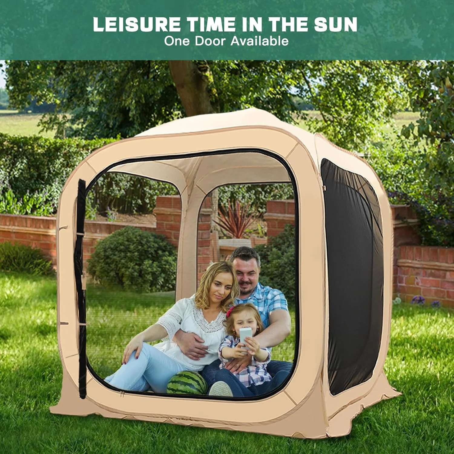 Slsy Screen House Tent Pop-Up, Portable Screen Room Canopy Instant Screen Tent Outdoor Camping Tent with Carry Bag for Patio, Backyard, Deck & Outdoor Activities - Image 15
