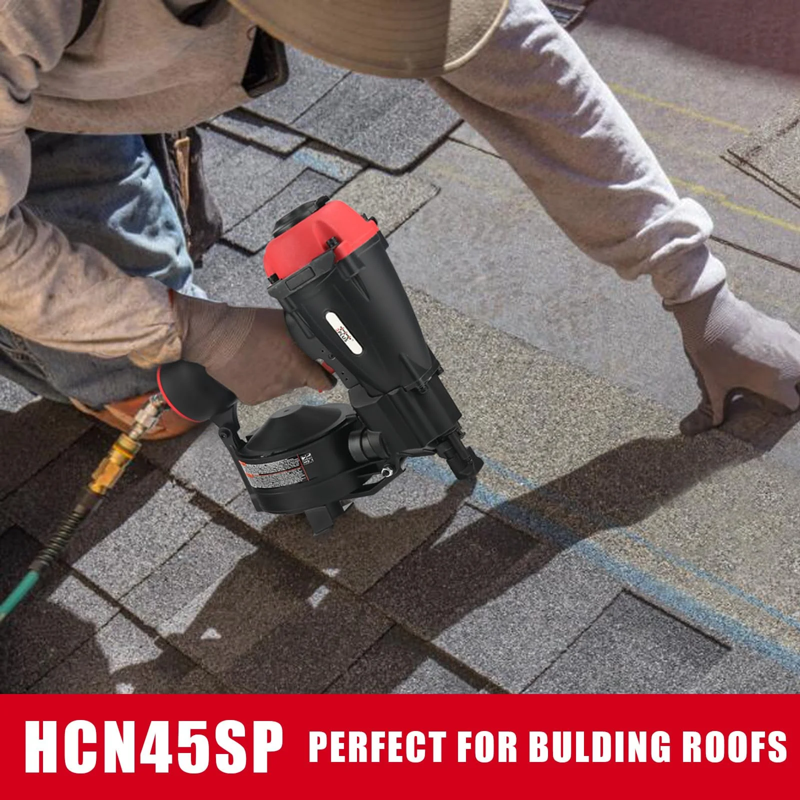 3PLUS HCN45SP 11 Gauge 15 Degree 3/4" to 1-3/4" Coil Roofing Nailer Pneumatic Roof Nail Gun - Image 2