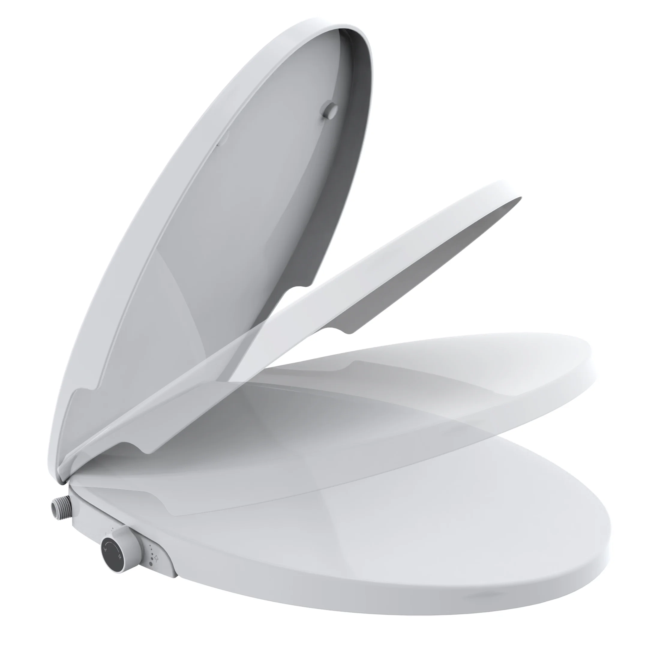 Mainstays Elongated Non-Electric Bidet Toilet Seat with Dual Self-Cleaning Nozzles, Daisy White - Image 7