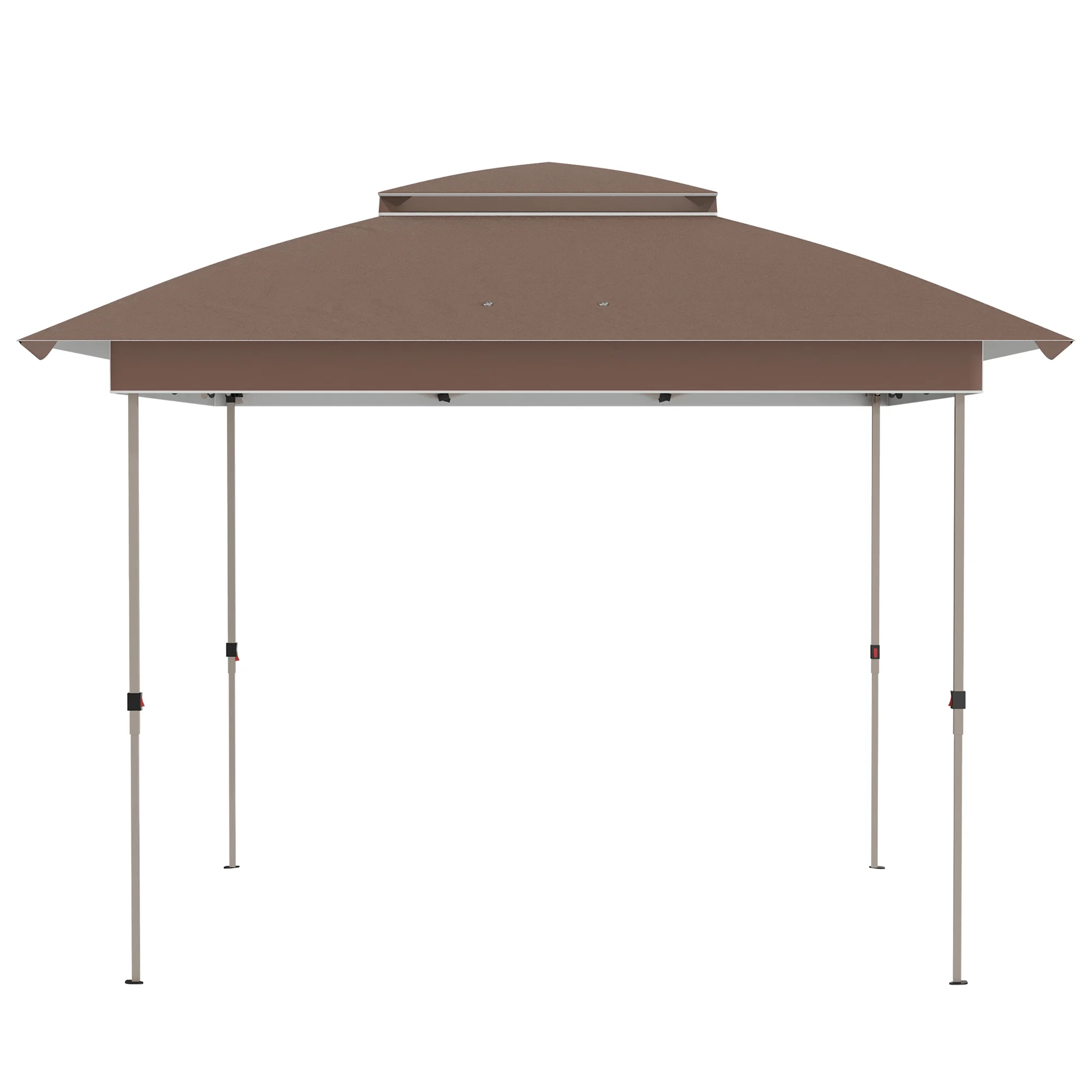 Outdoor Umbrellas Outsunny 12' x 12' Pop Up Canopy Tent with Netting and Carry Bag, Instant Sun Shelter with 137 sq.ft Shade, Tents for Parties, Height Adjustable, for Outdoor, Garden, Patio, Khaki,P - Image 9
