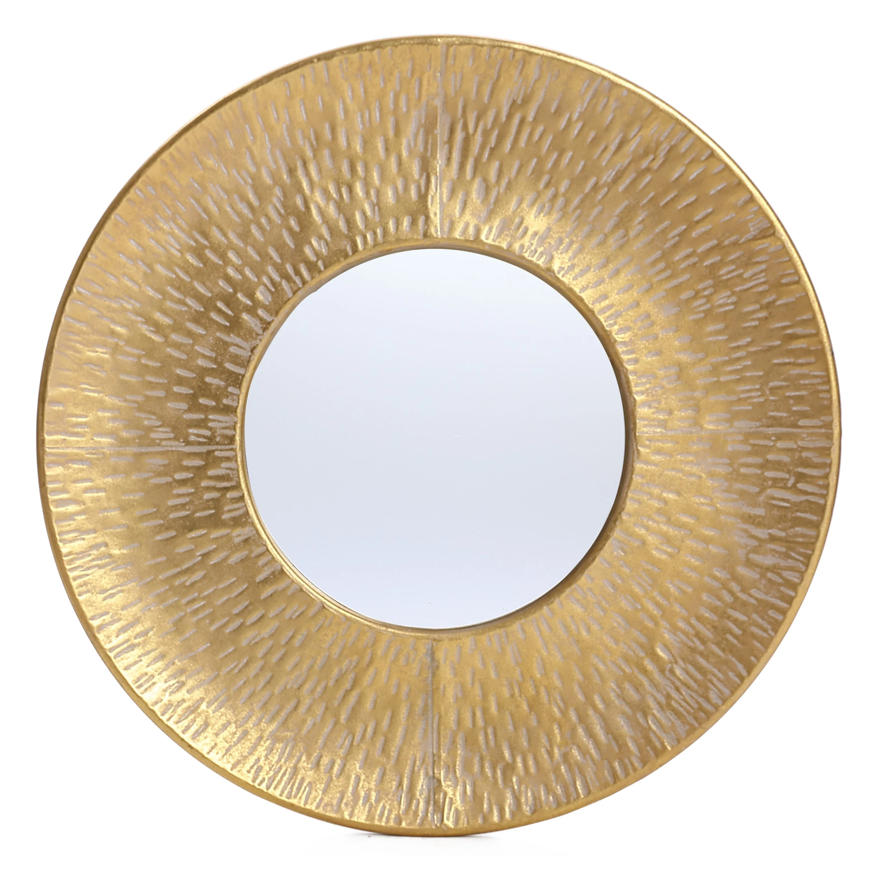 3-Piece Gold Metal Round Wall Mirror Set, 22.25" Diameter x 2.36" Deep, Decorative Wall Mirrors - Image 7