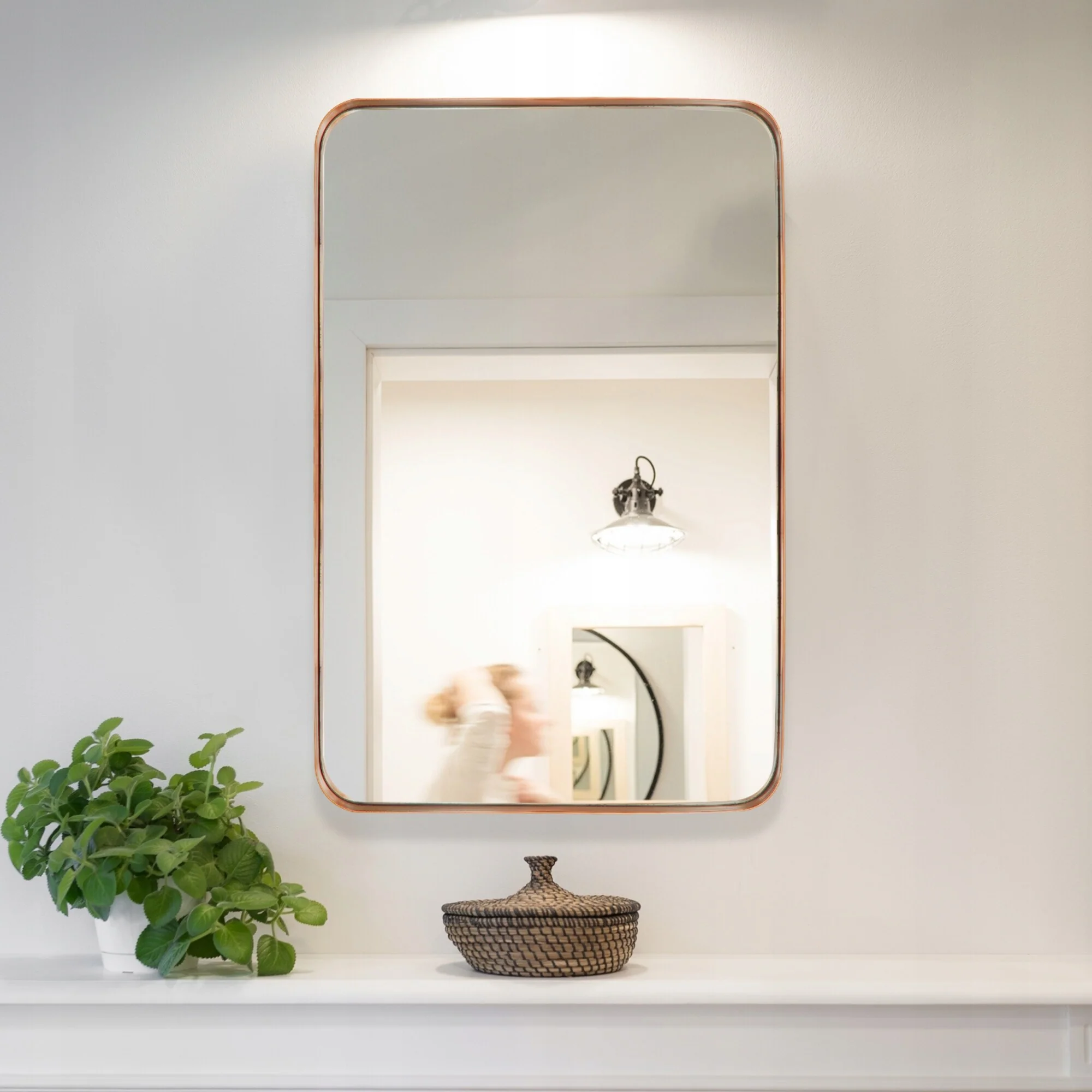 Wall Mirror Vanity Mirror, Bathroom Mirror with Rounded Corners, 1 Piece - Image 44
