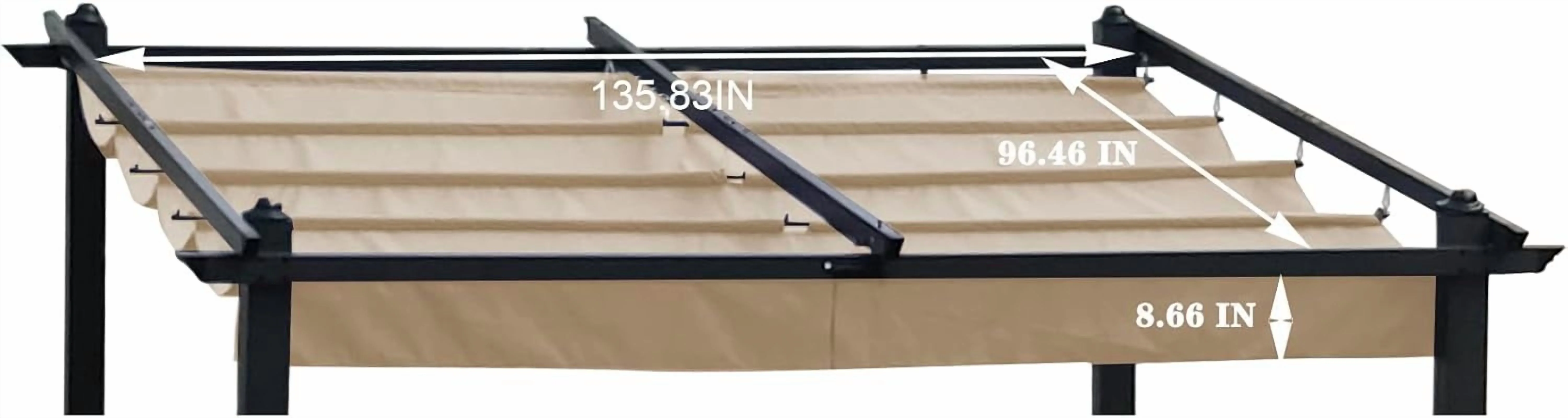 Outdoor Patio Pergola Replacement Canopy Top Cover Gazebo Replacement Shade Cover (Gray-for 13x10 Ft Pergola Frame) - Image 15