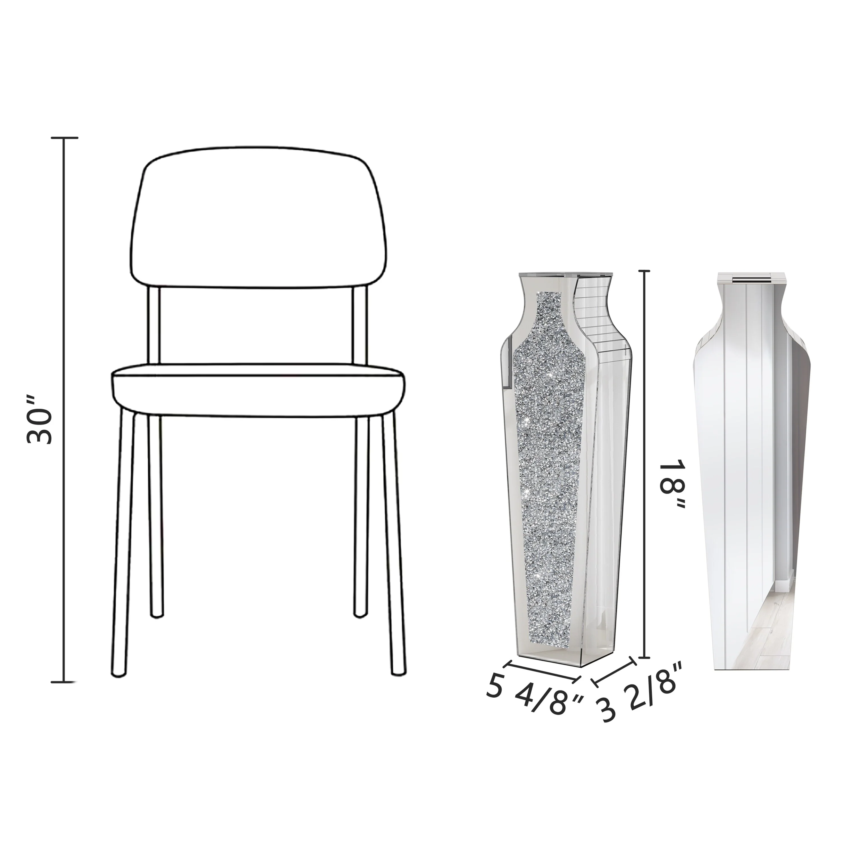 Tall Crushed Diamond Floor Vase, Luxury Decorative Crystal Accent Vase for Living Room, Bedroom and Home Decor - Image 7