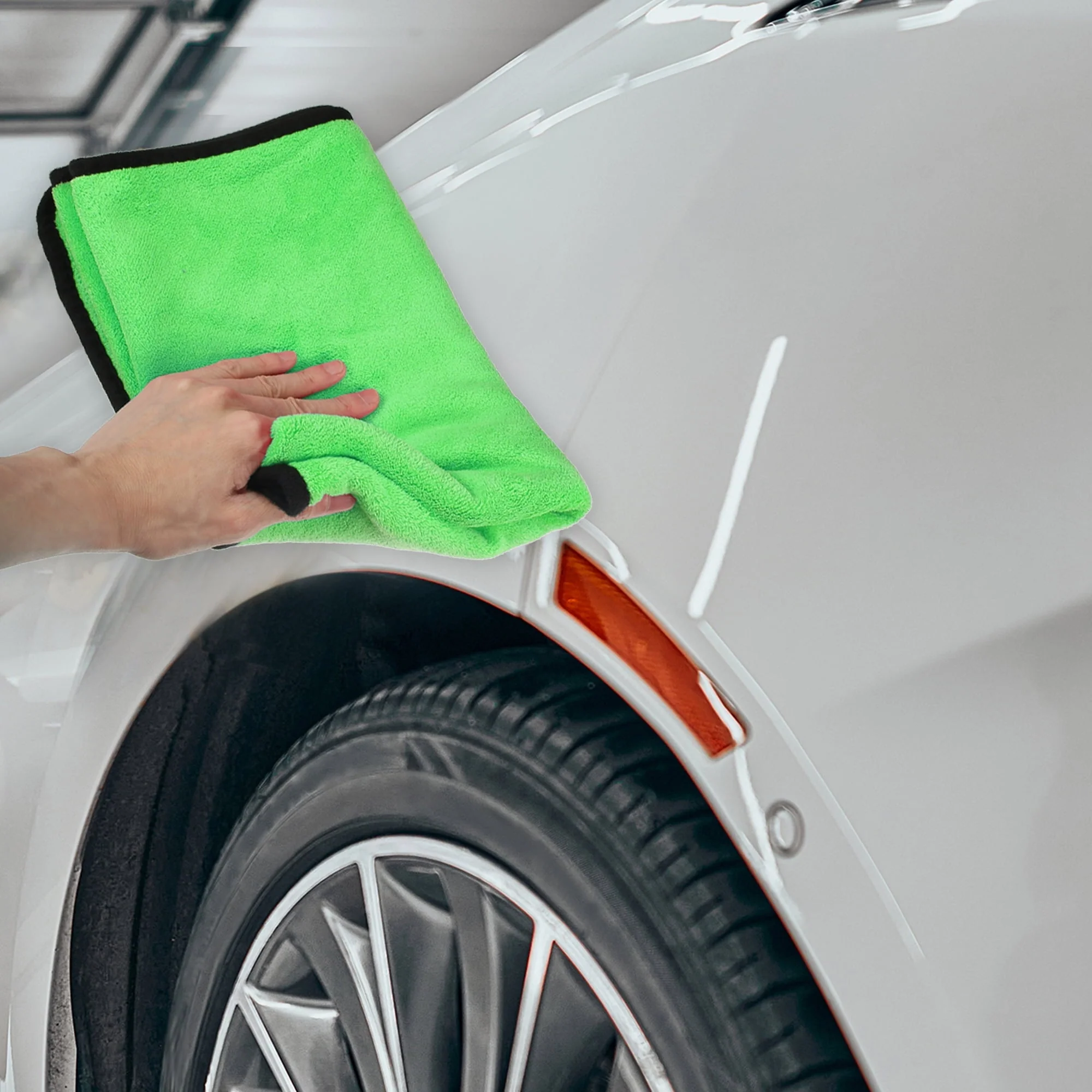 Unique Bargains Microfibre Car Drying Towel 80x60cm Extra Large Car Cleaning Green 2pcs - Image 3