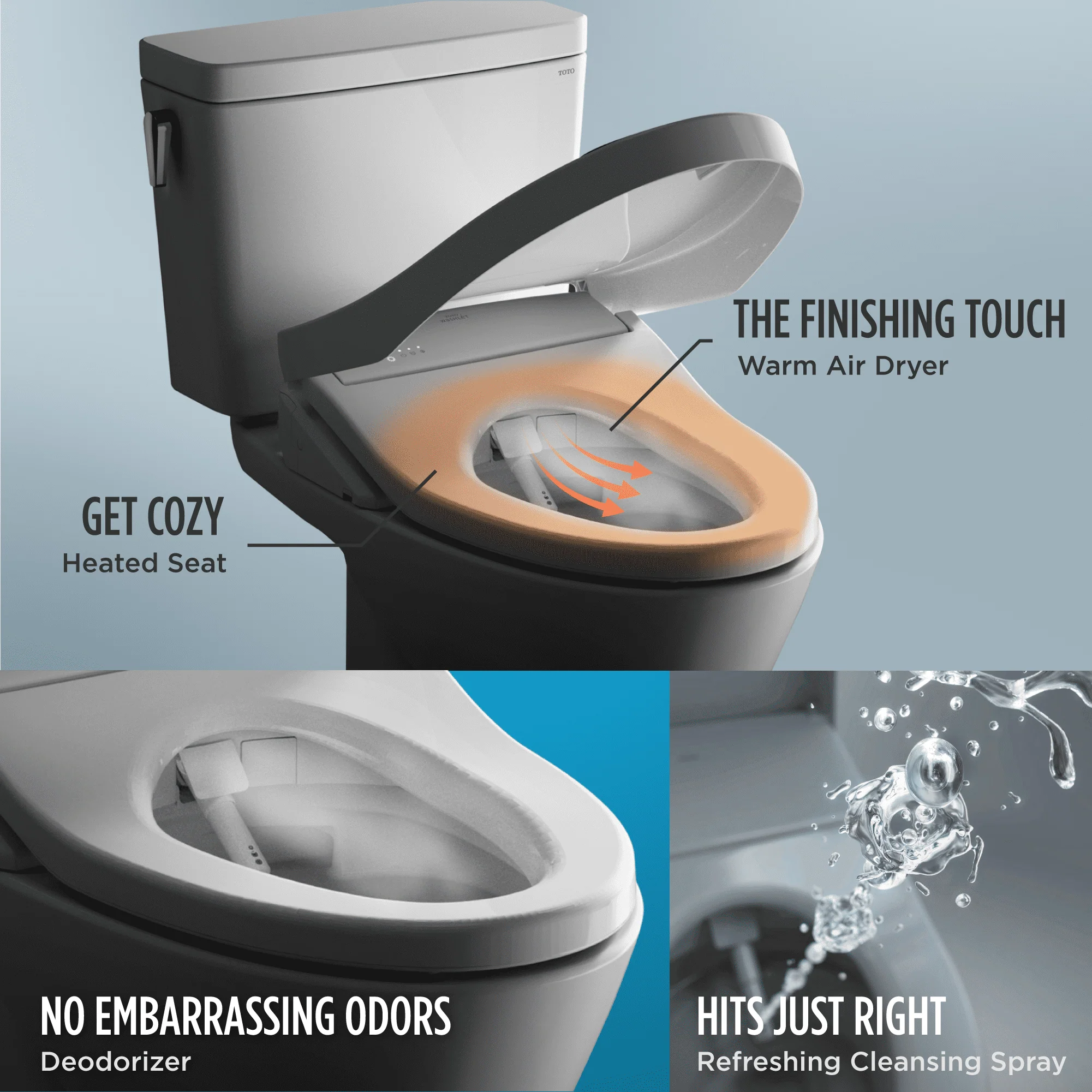 TOTO? WASHLET? K300 Electronic Bidet Toilet Seat with Instantaneous Water Heating, PREMIST and EWATER+ Wand Cleaning, Elongated, Cotton White - SW3036R#01 - Image 3
