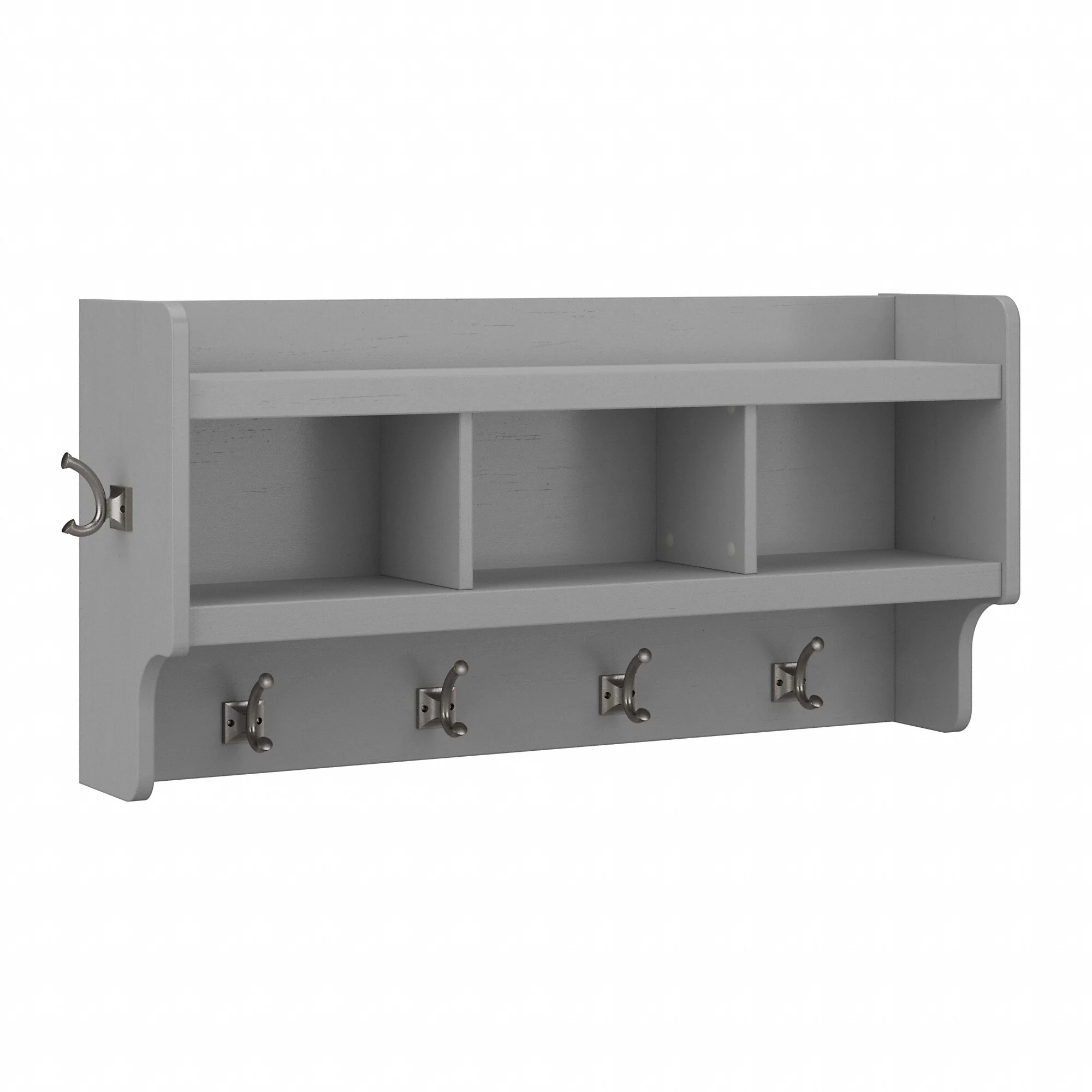 40 Inch Wall Mounted Coat Rack with Shelf, Wooden Entryway Storage and Hanging Organizer - Image 4