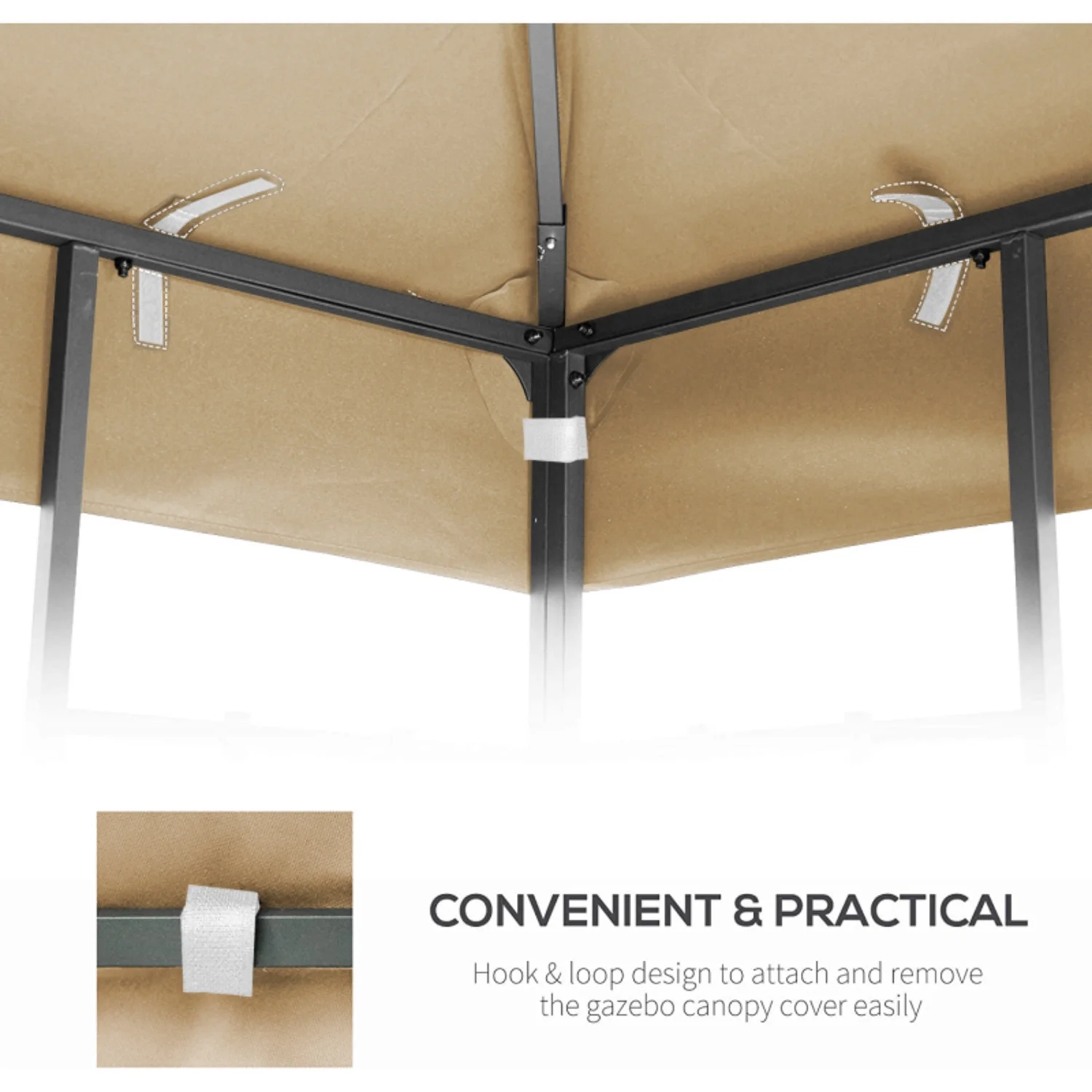 10x10 Ft Outdoor Patio Replacement Canopy Double Tiered Gazebo Tent Roof Top Cover Only Frame Not Include UV Protection Fade Resistant - Image 10