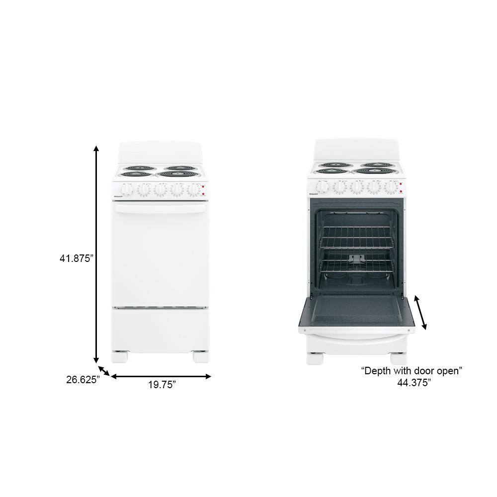 20 in. 4 Burner Element Free-Standing Electric Range in White Configuration B - Image 3