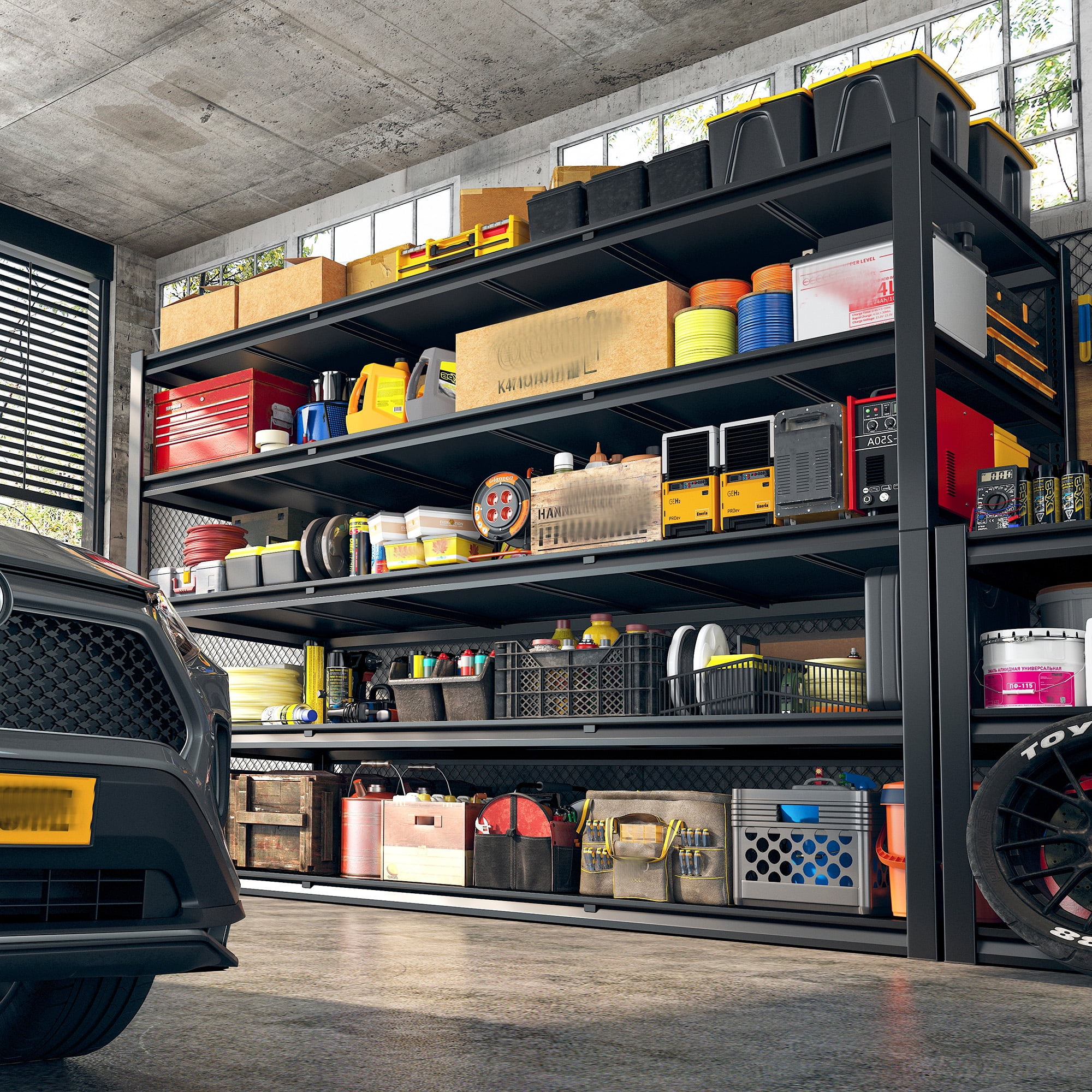 REIBII 60" W Garage Shelving 3000LBS Heavy Duty Storage Shelves Adjustable 5 Tier Metal Storage Rack,60" W x 24" D x 72" H - Image 7