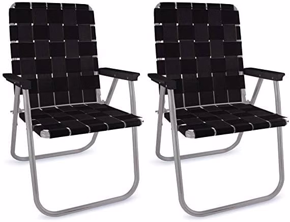Outdoor Chairs for Camping, Made with Lightweight Aluminum Frames and UV-Resistant Webbing, Folds for Easy Storage, 2-Pack (Green Arms, Classic) - Image 6