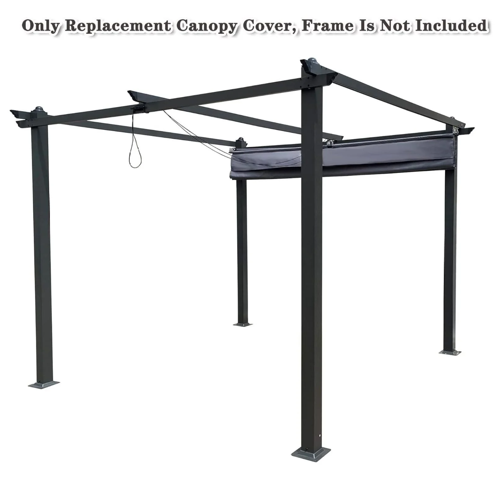 Pergola Replacement Canopy Top Cover - 10x10 Ft Patio Gazebo Shade Cover (Gray) - Weather Resistant Polyester Canopy Only, Metal Frame Not Included - Image 3