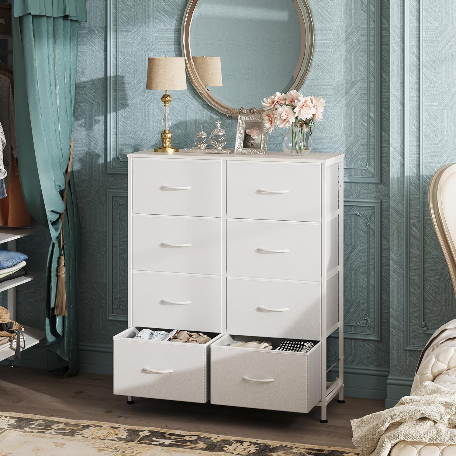 Tall Fabric Dresser with 8 Drawers, Bedroom Storage Chest and Clothing Organizer for Home and Closet - Image 2