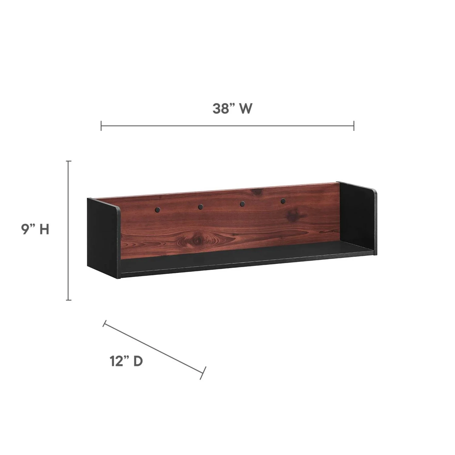 Wall Mount Storage Display Accent Cabinet, Black Cherry, Wood, Living Office Kitchen Hospitality Restaurant, Modern Contemporary HB34531 - Image 8