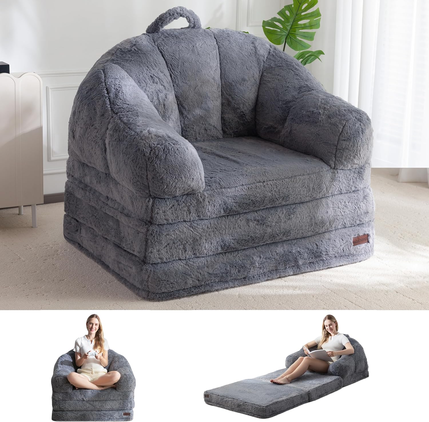 Folding Sofa Bed, 2 in 1 Convertible Sofa to Lounger - Image 9