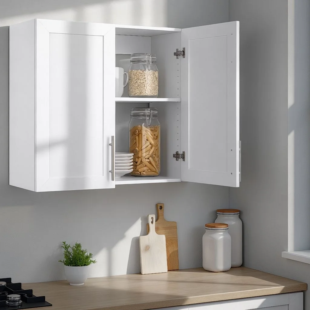 Prepac Elite 32" H Wall Cabinet with Panel Doors, White Storage Cabinet, Bathroom Cabinet, Pantry Cabinet with with 1 Adjustable Shelf 12.75" D x 32" W x 30" H, WSUR-1003-1 - Image 3