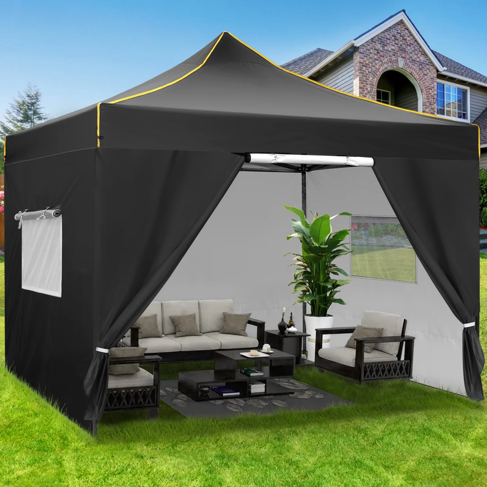 SANOPY 10'x10' Pop up Canopy Tent Anti-UV Waterproof Outdoor Gazebo Instant Party Wedding Backyard Canopy Tent Shade Shelter for Backyard, Patio, Parties,Khaki - Image 16
