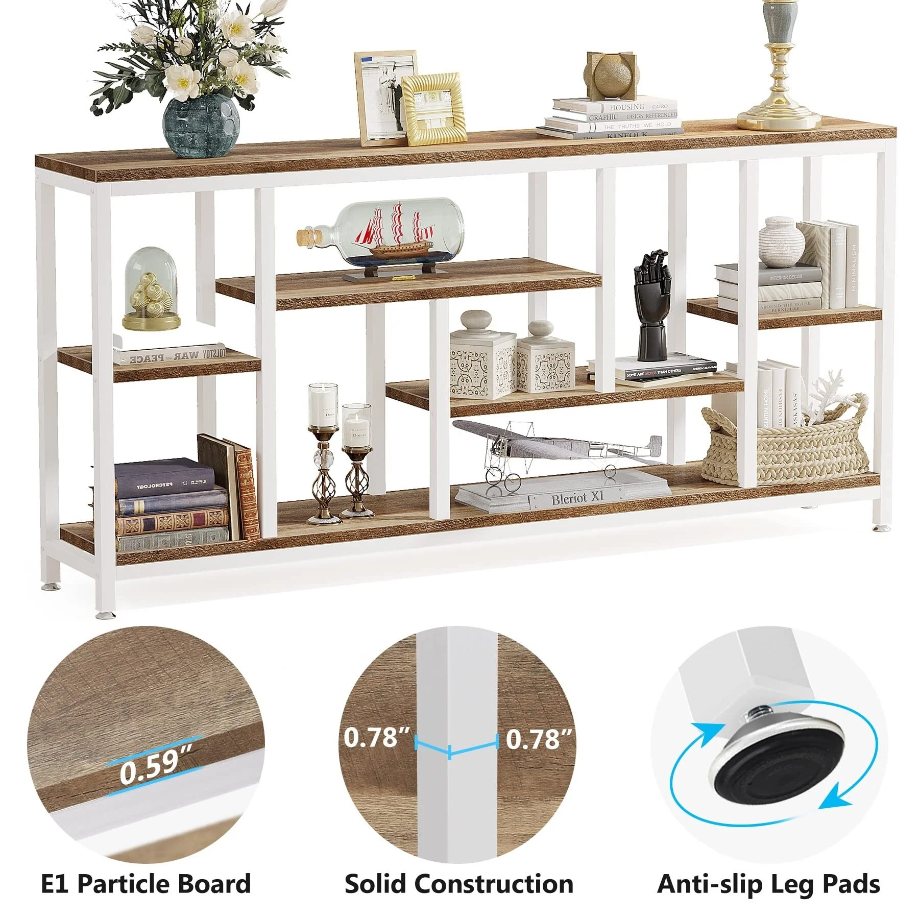 70.9 Inch Console Sofa Table with Storage, 3-Tier Entryway Table for Hallway - Image 21