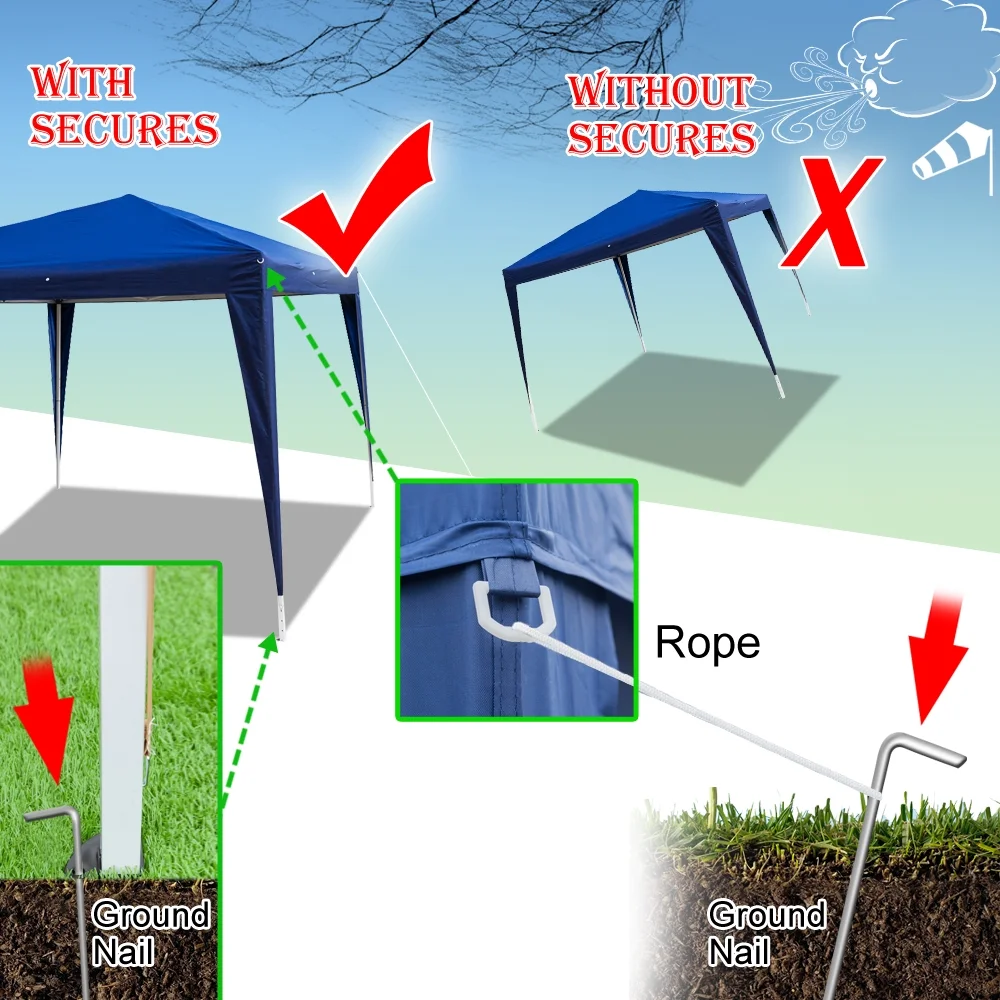 Zimtown 10'x 20' Patio EZ POP UP Party Tent Wedding Gazebo Canopy Marquee 6 Walls - Image 8