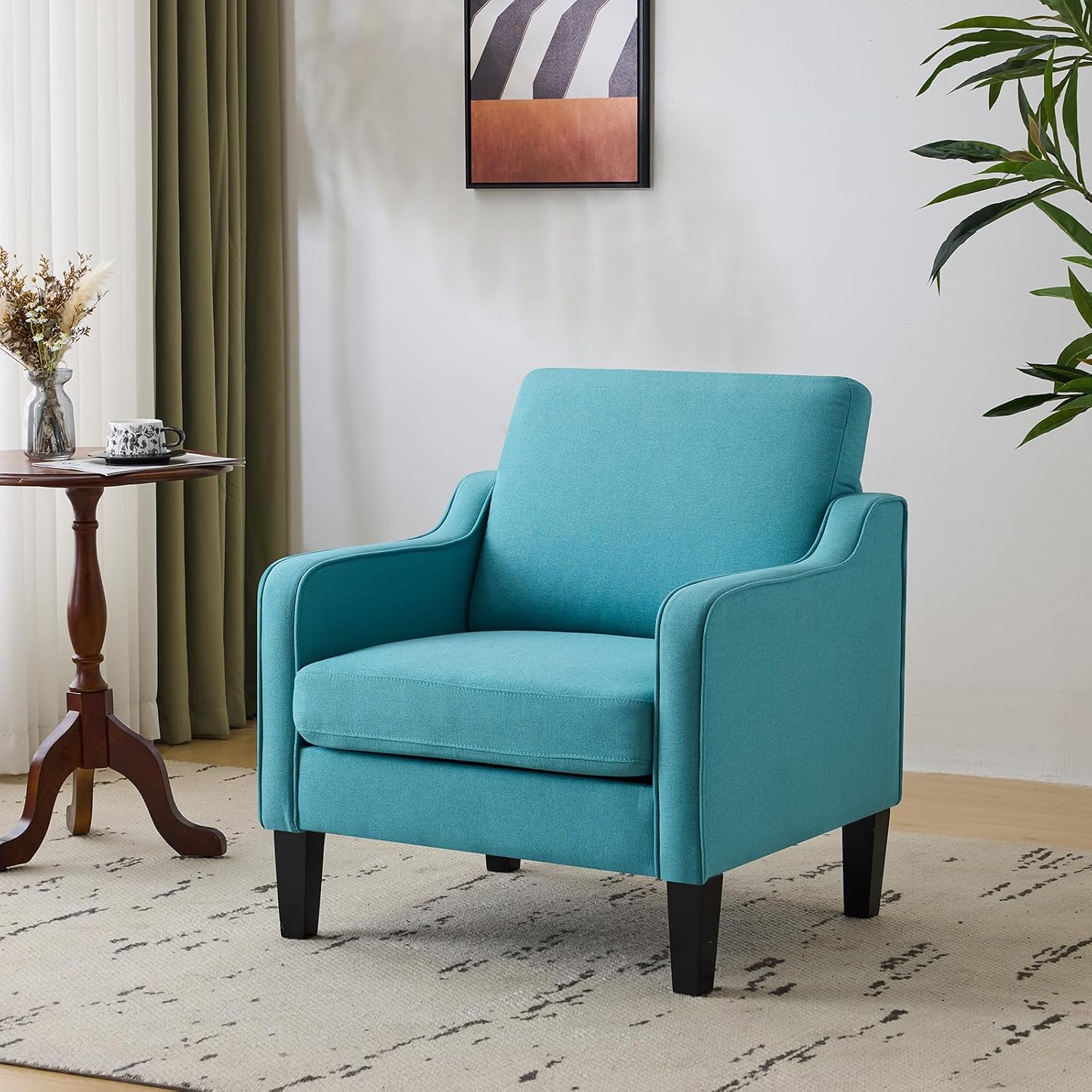 Olive Green Accent Chair, Upholstered Armchair for Living Room - Image 5