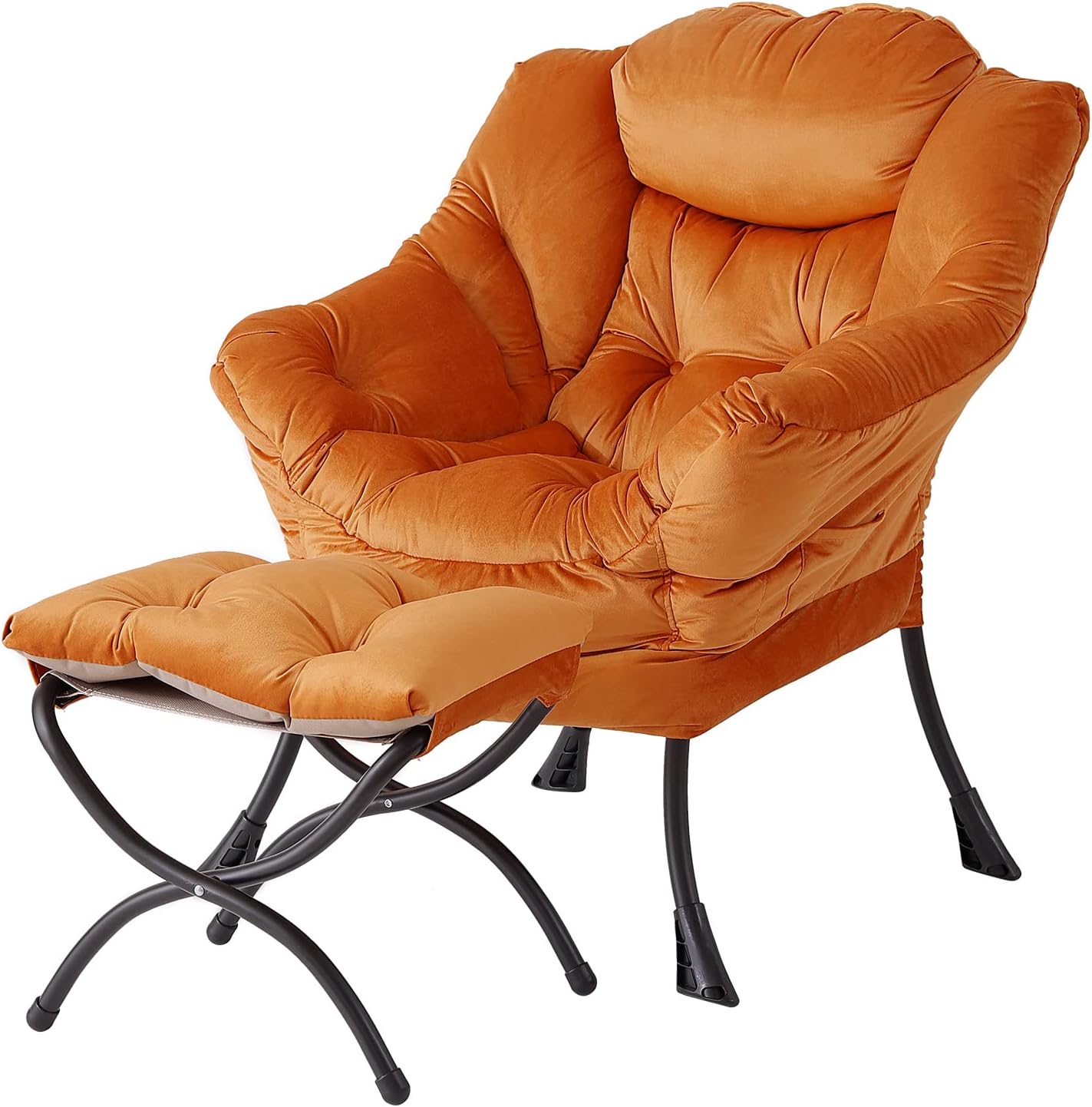 Lazy Chair with Ottoman, Reading Chair with Footrest, Dark Grey - Image 6