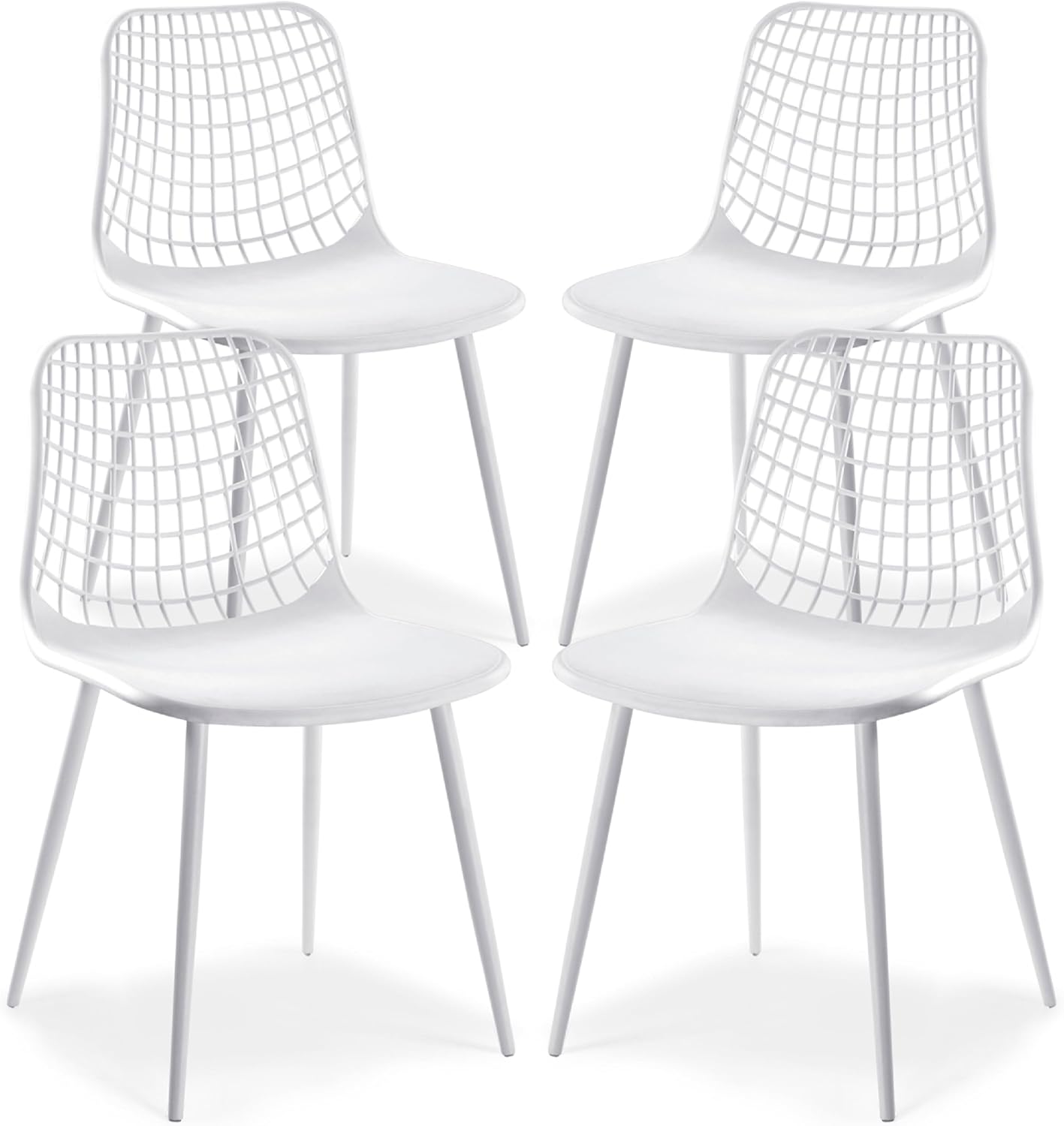 Isla Modern Kitchen Chairs Set of 4, Plastic Dining Chair with Metal Legs, Quick Assembly Simple Cafe Chairs Plastic for Indoor or Outdoor, Ocean Teal - Image 5