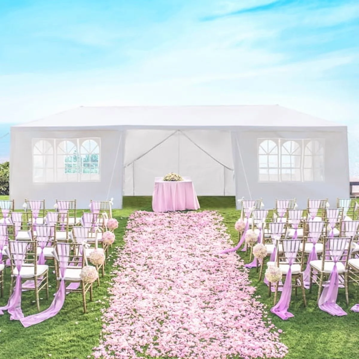 10'x30' Outdoor Party Tent with 8 Removable Sidewalls, Waterproof Canopy Patio Wedding Gazebo, White,white - Image 29
