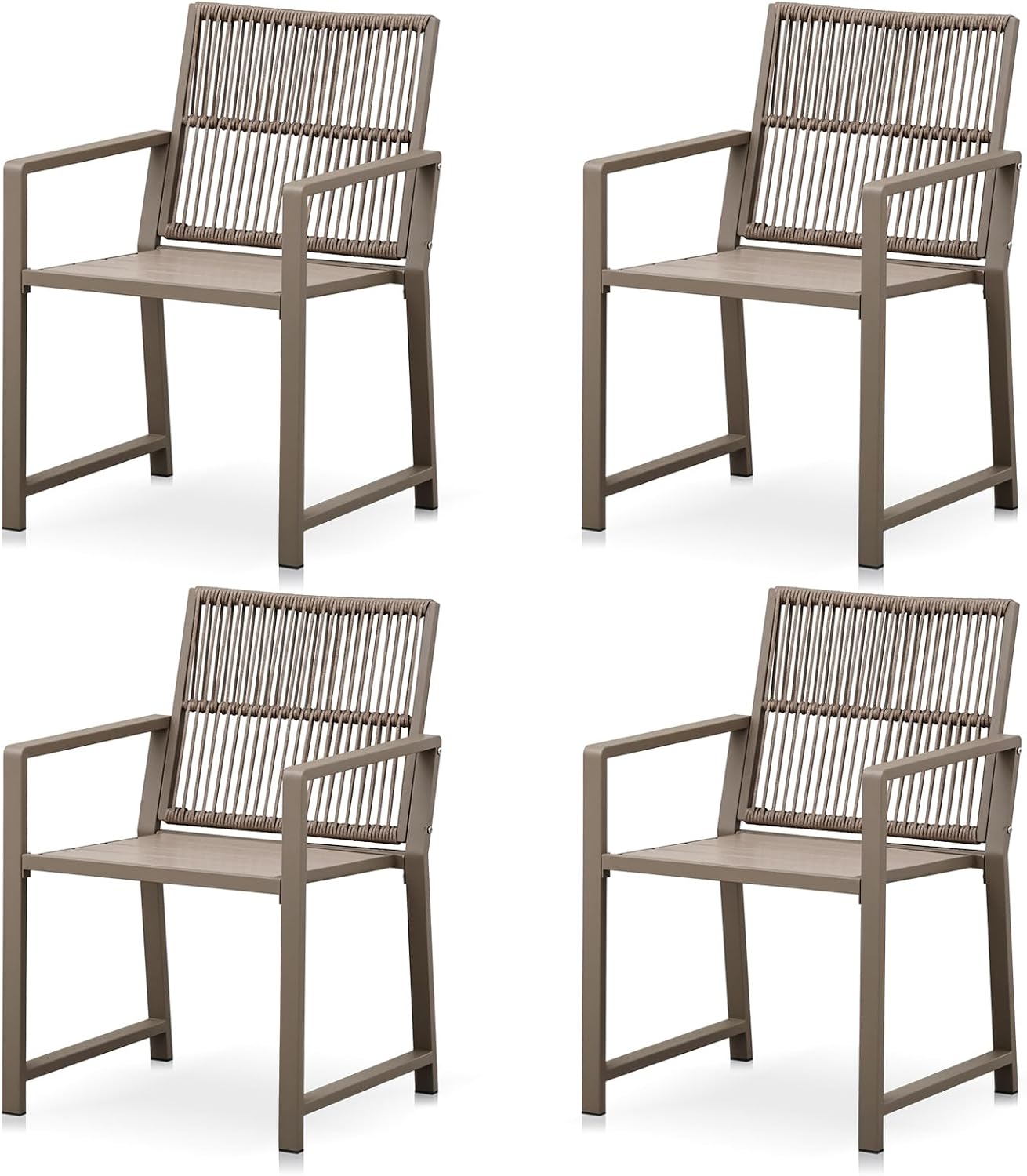Outdoor HDPE Patio Dining Chairs ,400Lbs,Black,Set of 2 - Image 5