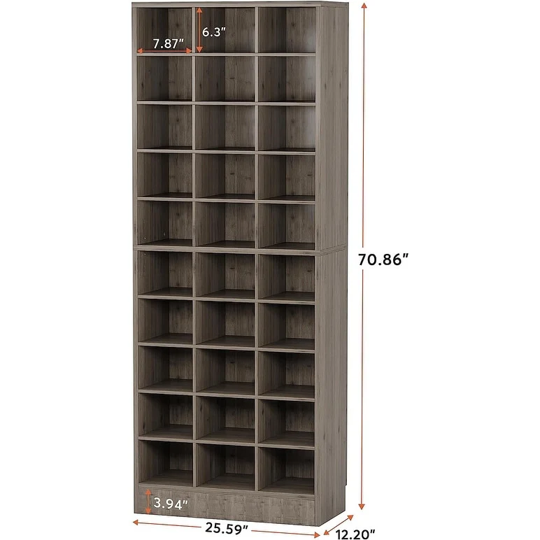 10-Tier Tall Shoe Cabinet, 30-Pair White Wood Shoe Storage Rack for Entryway and Closet - Image 9