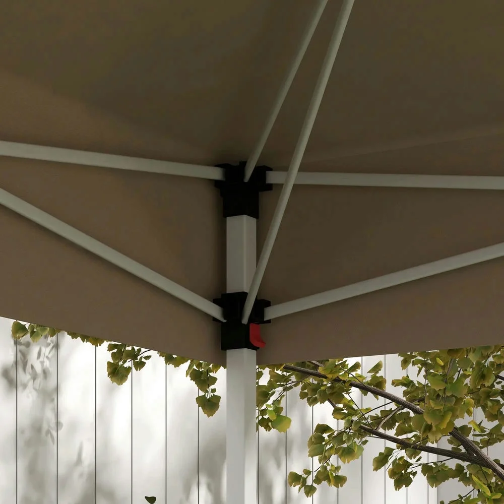 GVN Backyard Garden Canopy, Camping Canopy Screen Tent,13' x 13' Pop Up Canopy Tent with Height Adjustable, Carry Bag for Outdoor, Garden, Patio, Beige - Image 5