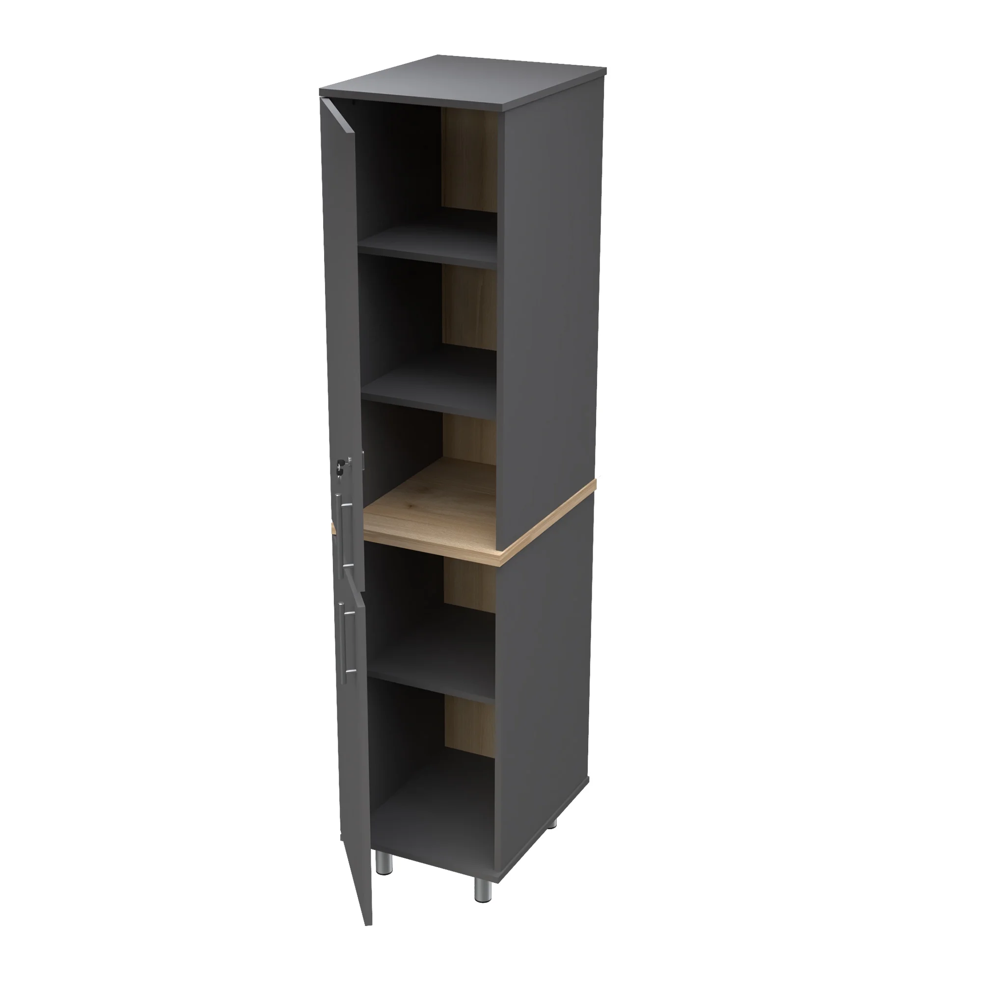 Inval Kratos 70" Engineered Wood Storage Garage Cabinet, Gray/Maple - Image 9