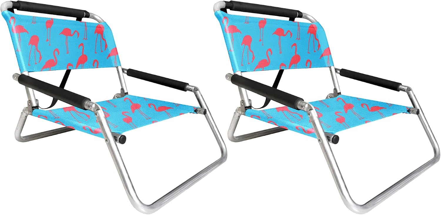 Lightweight Portable Foldable Recliner Beach Chairs, with Slip Pockets and Shoulder Strap, 2 Pack, Black, XL - Image 15