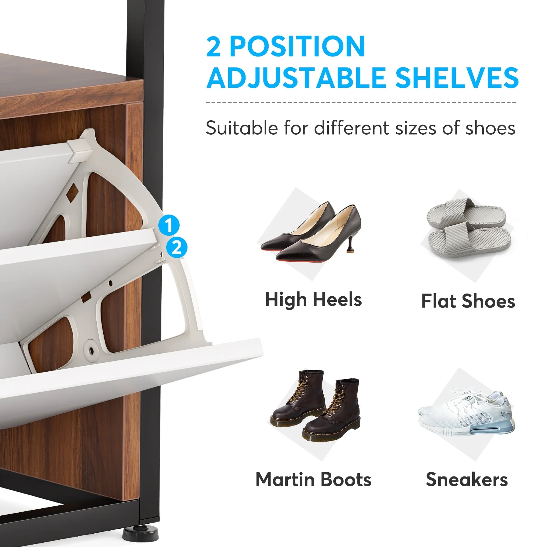 Entryway Coat Rack and Shoe Bench Set, Industrial Hall Tree with Coat and Shoe Storage - Image 22