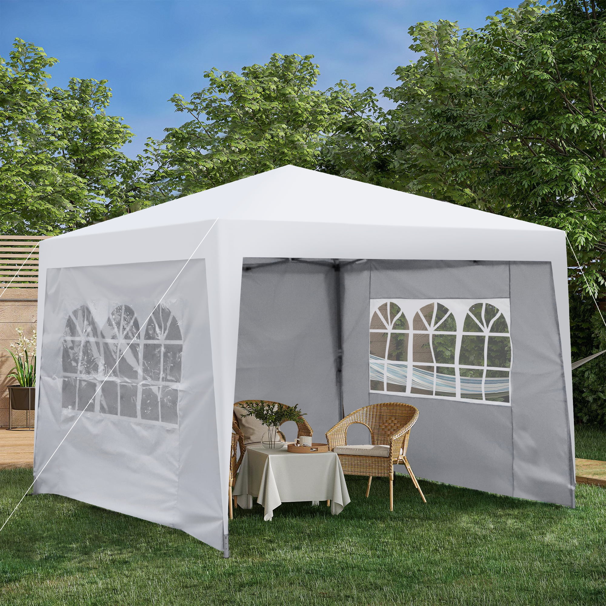 IVV 10x10FT Pop Up Canopy Tent, Outdoor Instant Slant Legs Gazebo Shelter with Carrying Bag, Portable for Patio Deck Garden and Beach - Blue - Image 15
