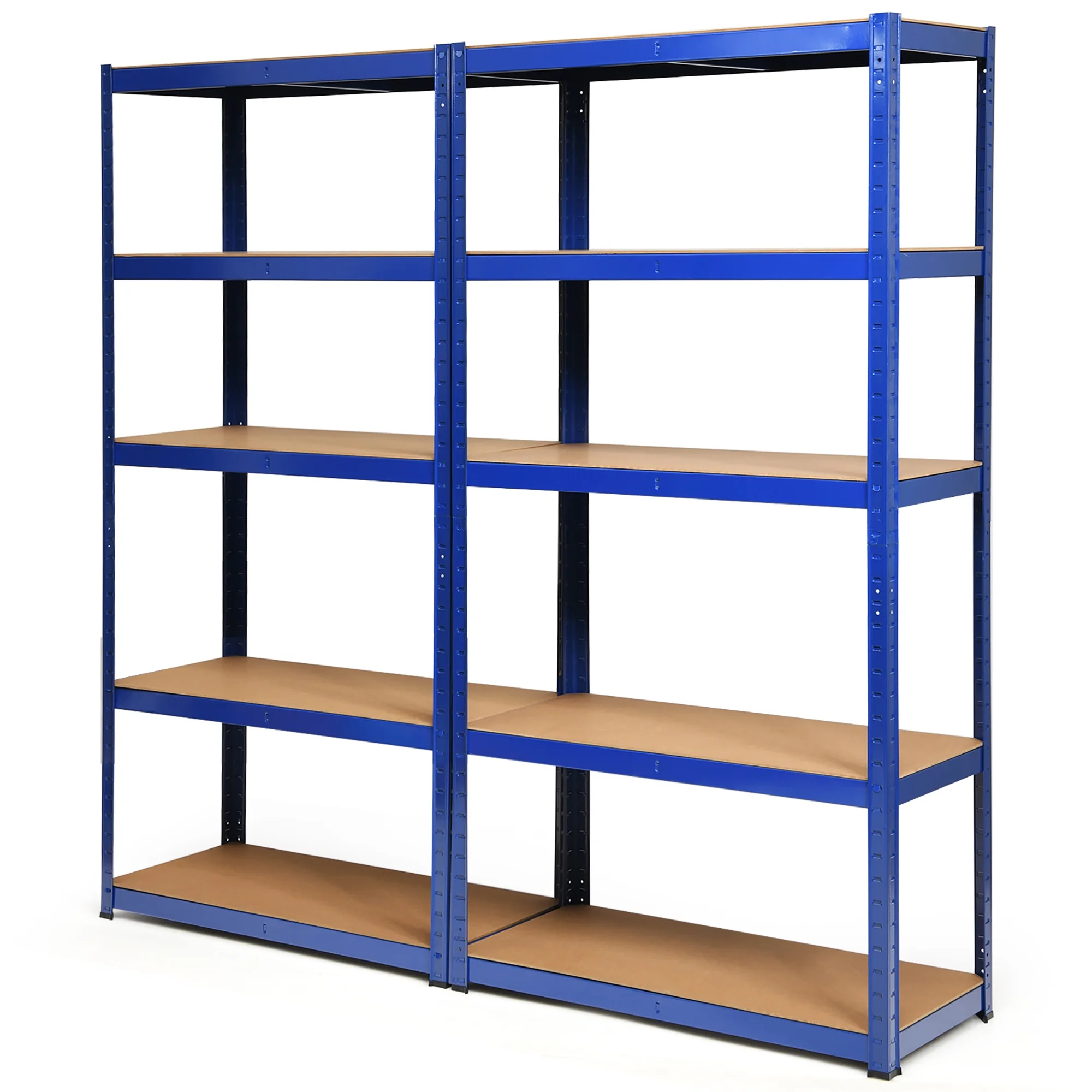 Costway 2PCS 72'' Heavy Duty Storage Shelf Steel Metal Garage Rack 5 Level Adjustable Blue - Image 13