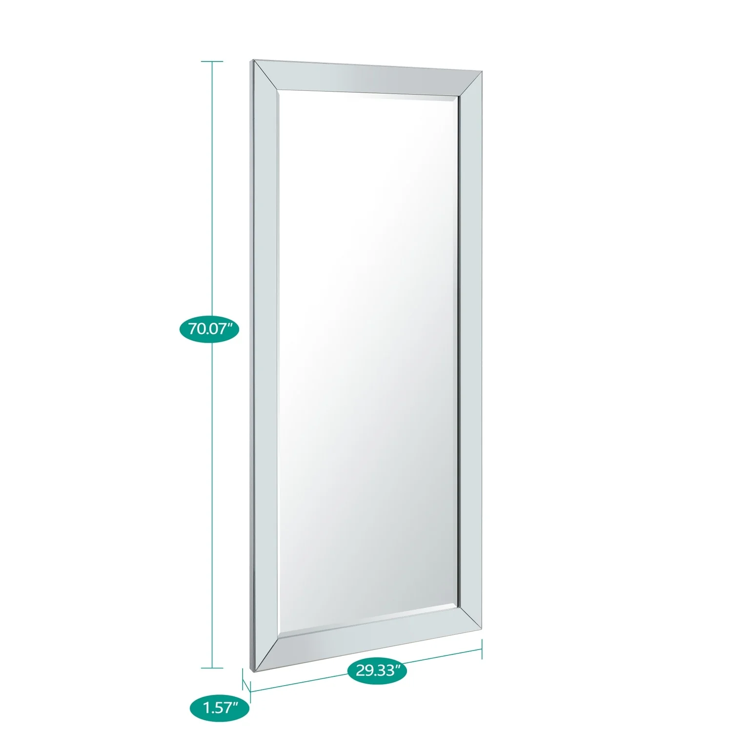 Tall Beaded Full Length Mirror, Oversized Full Body Standing Mirror with Decorative Frame for Bedroom, Dressing Room and Home Decor - Image 7