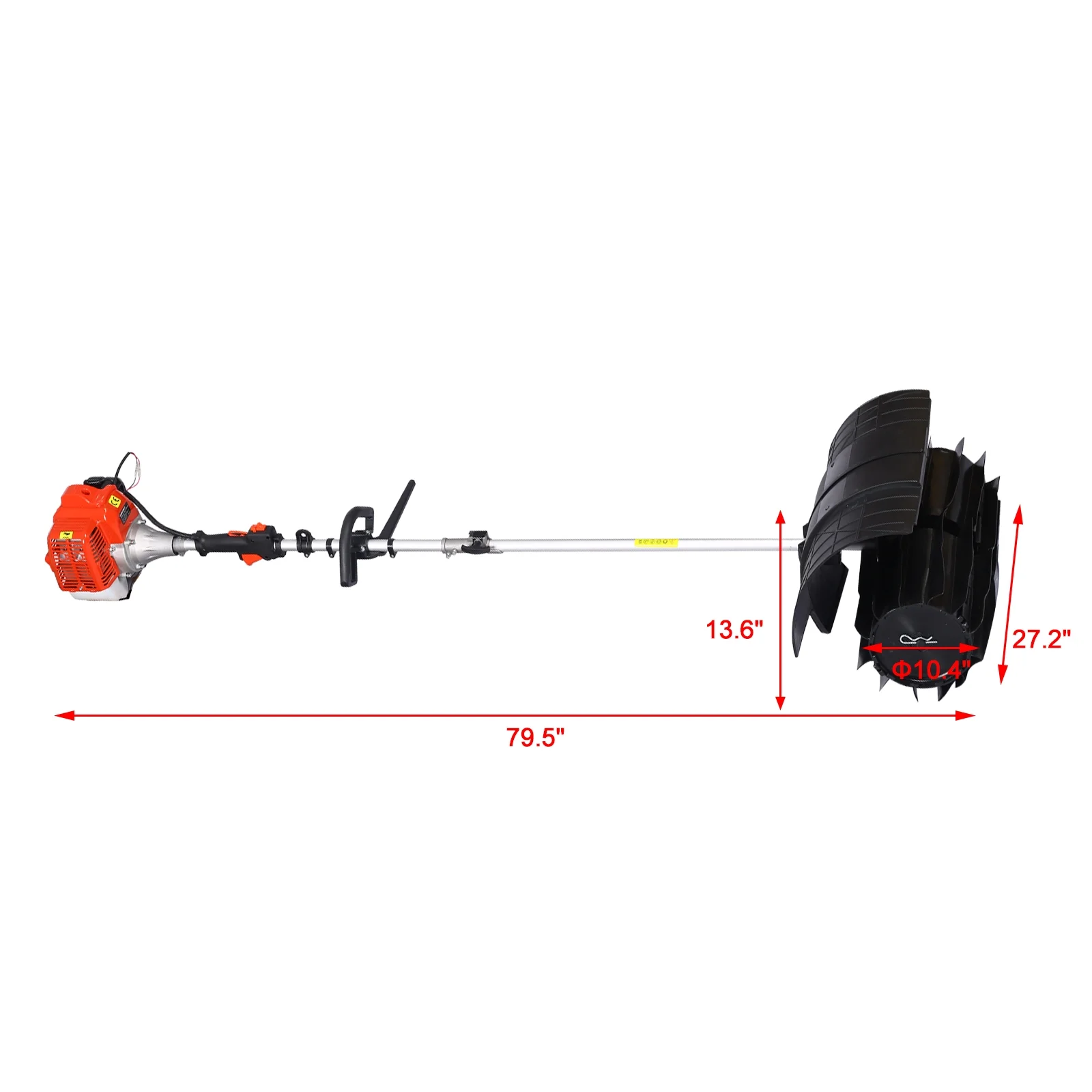 Hand Held Power Broom Sweeper Snow Sweeper GASOLINE Walk Behind Power Shovel Snow Cleaner Outdoor Walk Behind Sweeper, for Dirt Grass Leaves Lawn Debris Artificial Turf & Light Snow Cleaning - Image 2
