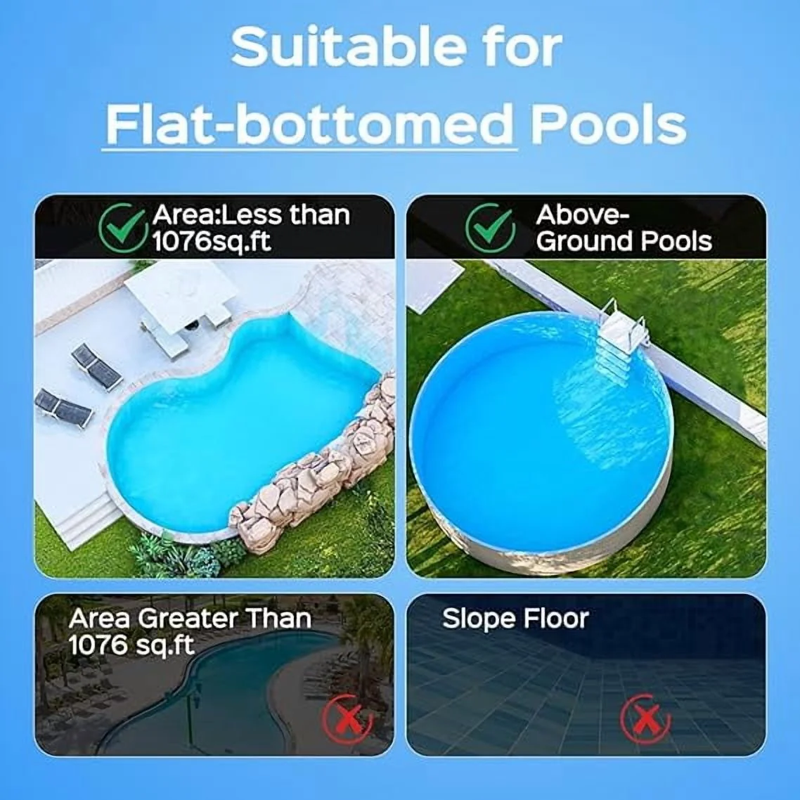 2025 New Upgraded WYBOT A1 Cordless Robotic Pool Vacuum Cleaner - Floor-Only Cleaning for Above Ground Flat-Bottom Pools (Up to 1,076 sq. ft), 120-Min Runtime, Black Green - Image 16
