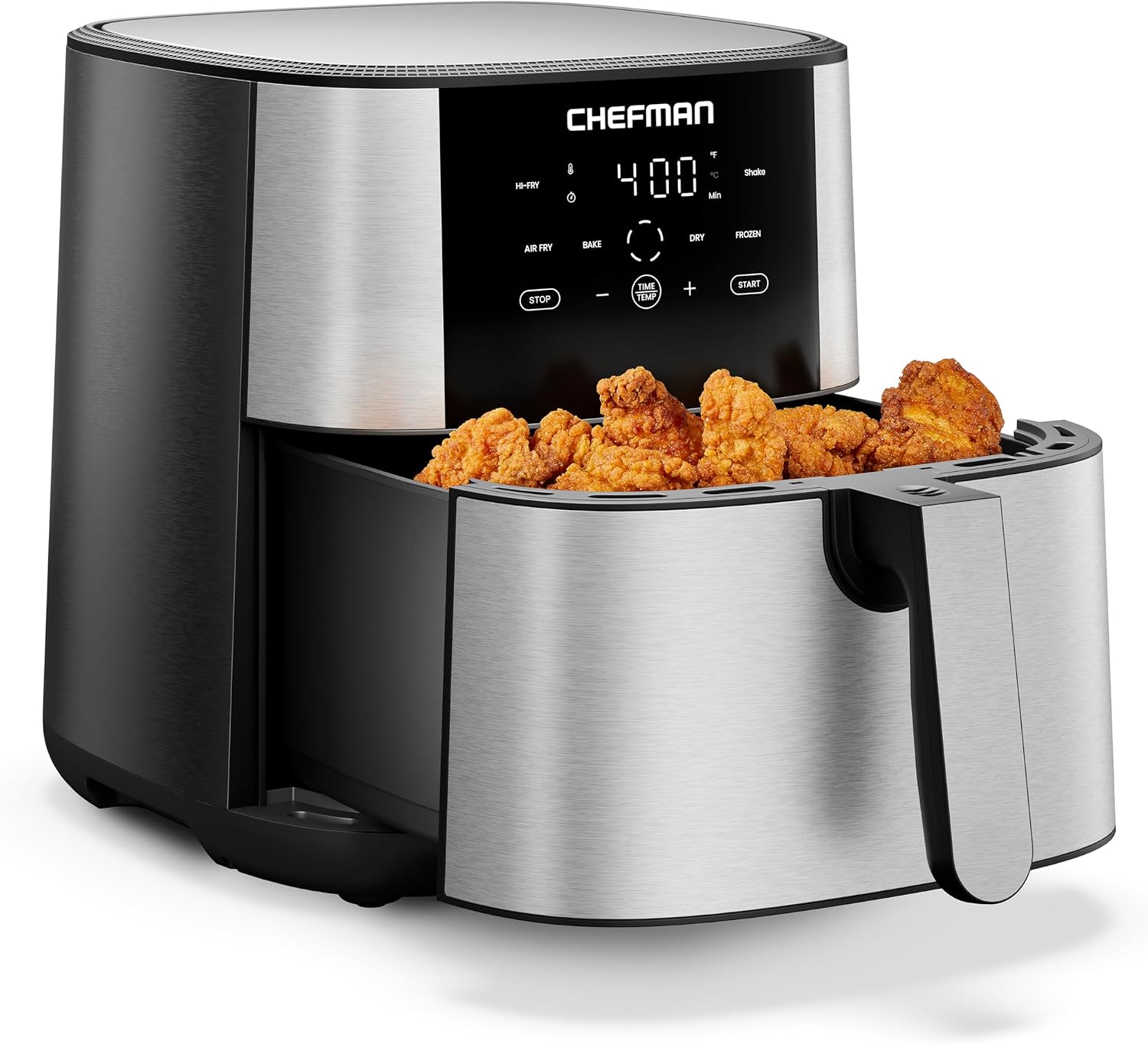 Air Fryer 8 Qt | TurboFry® 4-in-1 with 450°F Hi-Fry Option for Crispier Results | Bake, Dehydrate, Frozen | XL Nonstick Dishwasher-Safe Basket | Stainless Steel - Image 2