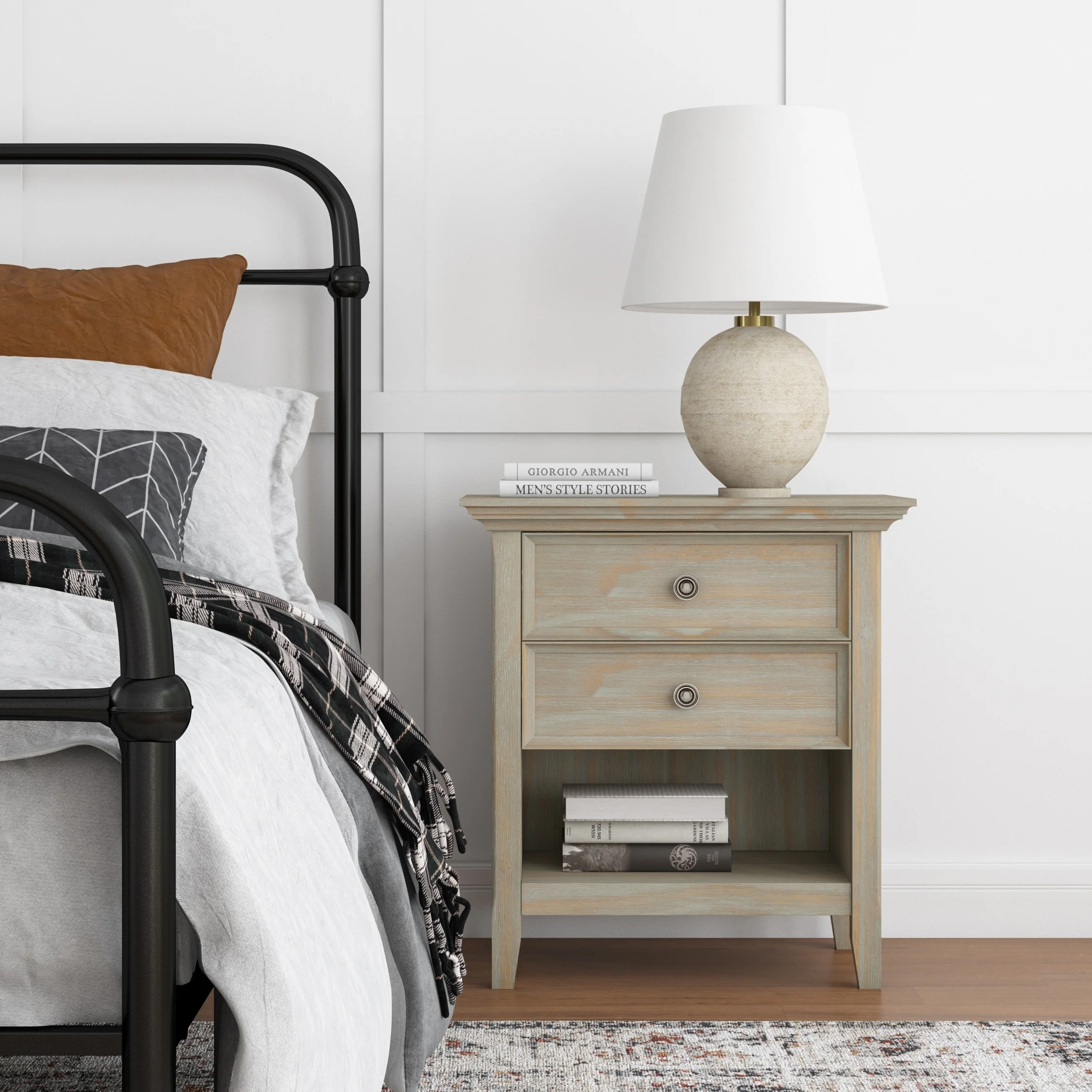 24 Inch Wide Solid Wood Nightstand, Bedside Table and Bedroom End Table - Image 10