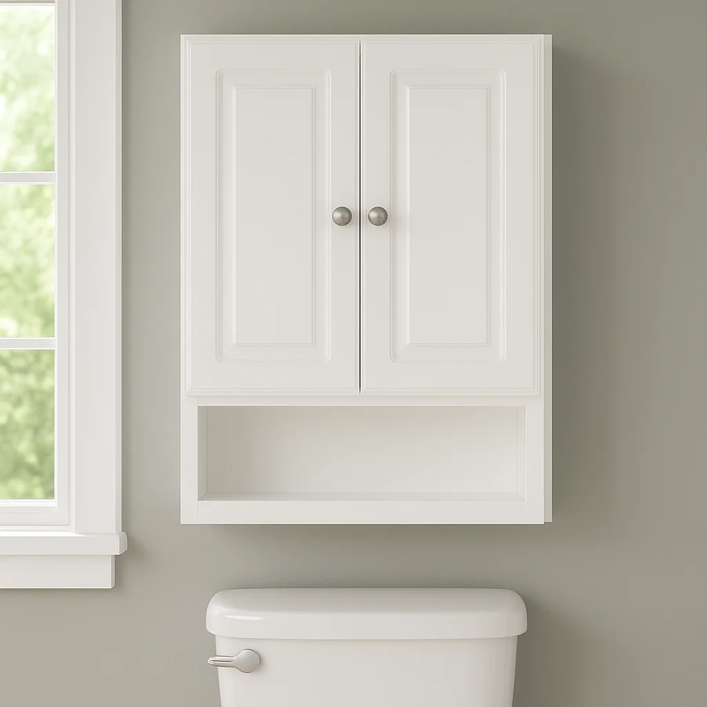 Design House Concord Wood 2-Door Bath Wall Mount Storage Cabinet (21 x 7 x 30), White - Image 2