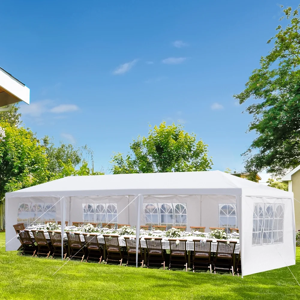 10'x30' Canopy Tent, Canopy Party Tent with 5 Removable Sidewalls,Waterproof Gazebo Tent for Patio/Outdoor/Wedding Parties and Events, White - Image 4