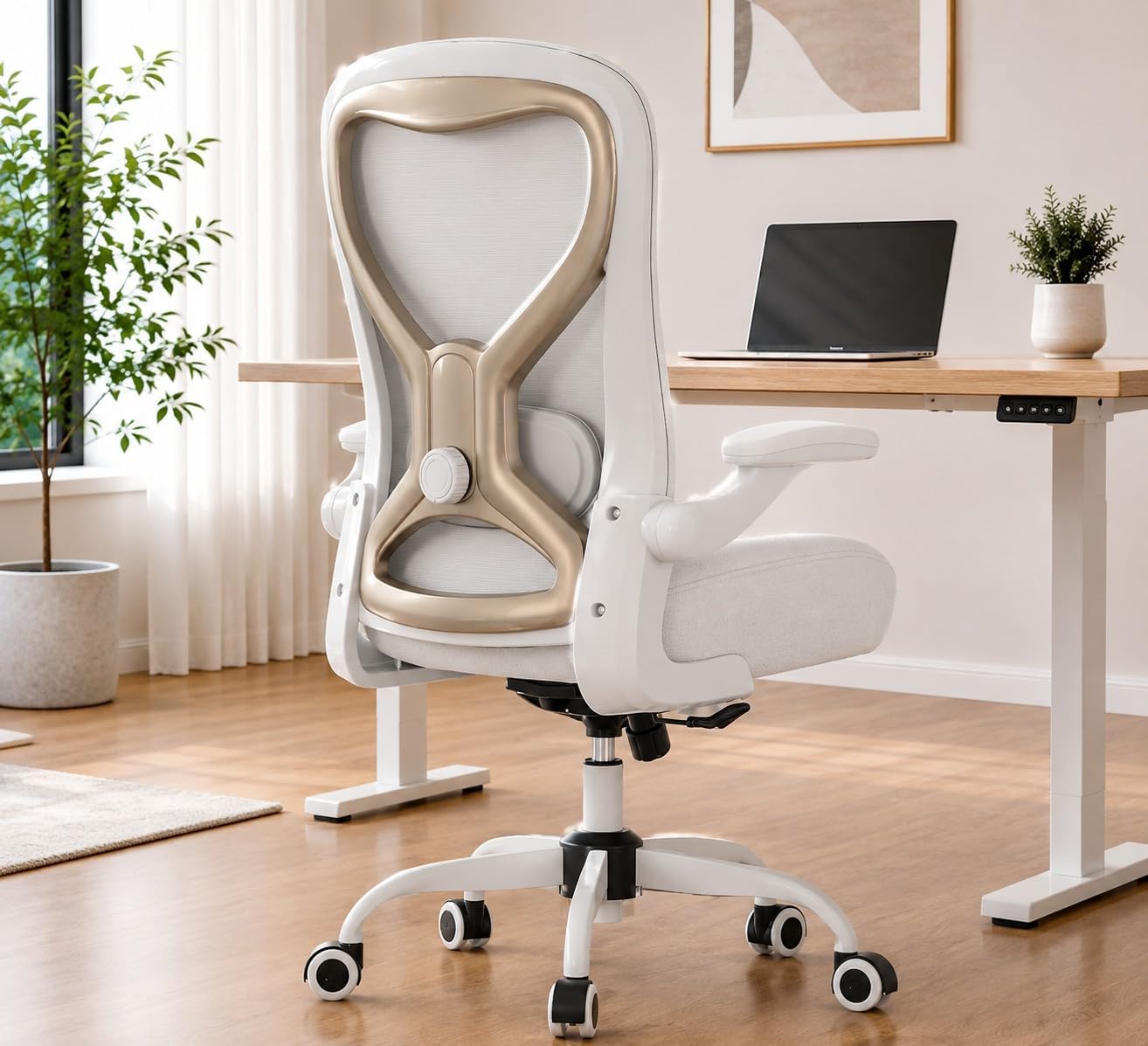Ergonomic Home Office Chair, 4-Way Lumbar, Thick Cushion, 330LBS - Image 4
