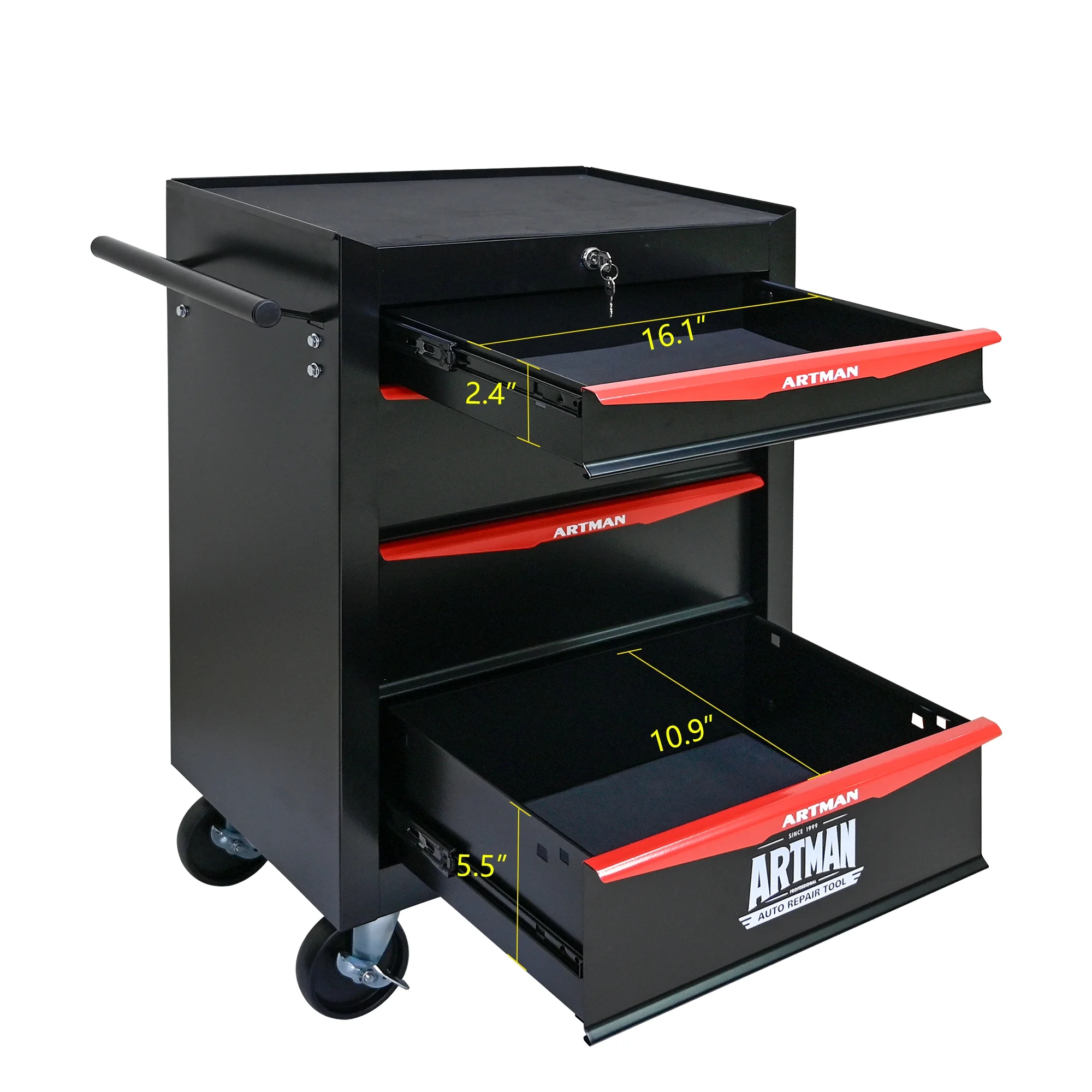 ARTMAN 20" 5-Drawer Rolling Metal Tool Chest Cabinet,Steel Tool Storage Box Organizer for Garage Workshop Warehouse - Image 20
