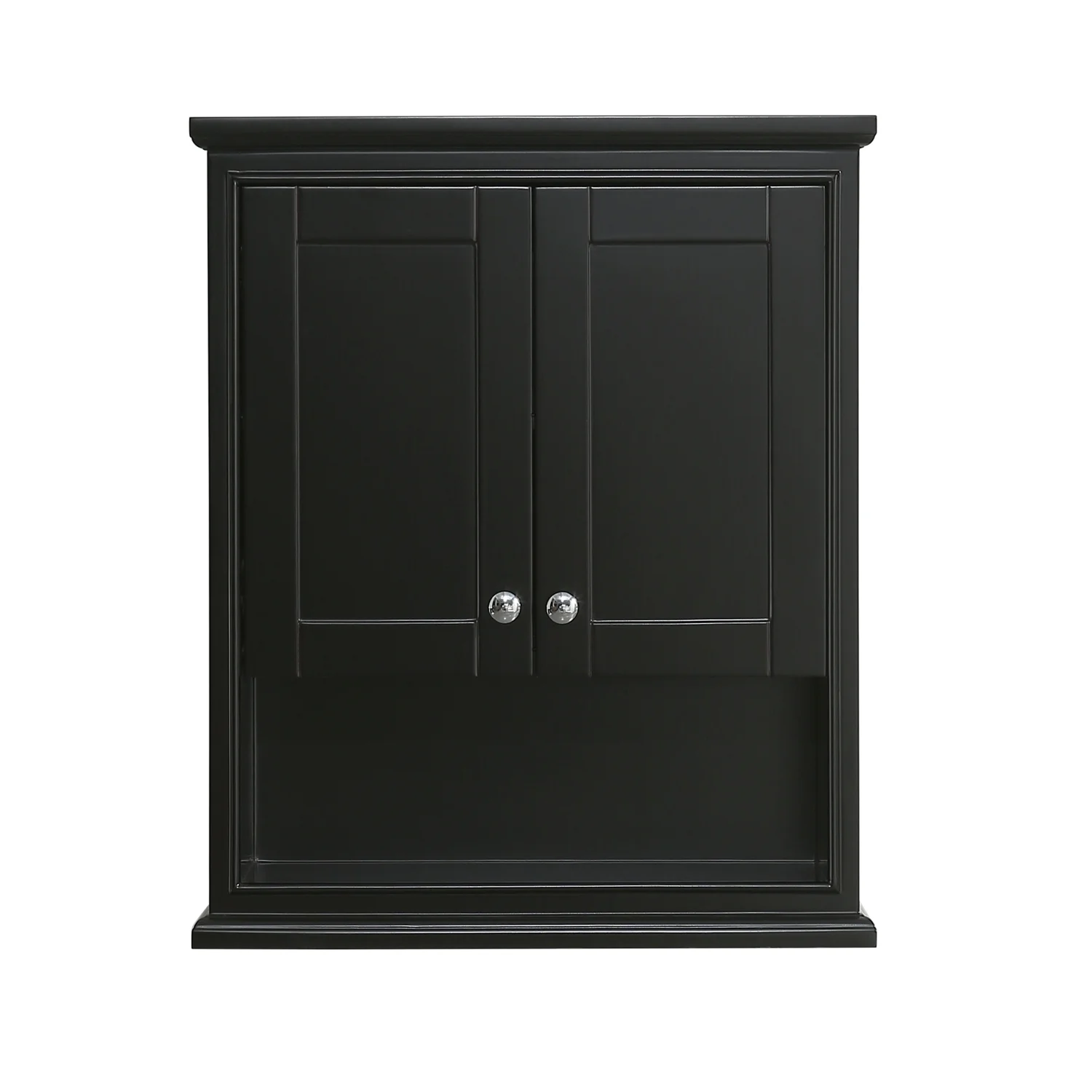 Wyndham Collection Deborah Over-the-Toilet Bathroom Wall-Mounted Storage Cabinet in Dark Gray with Matte Black Trim - Image 7