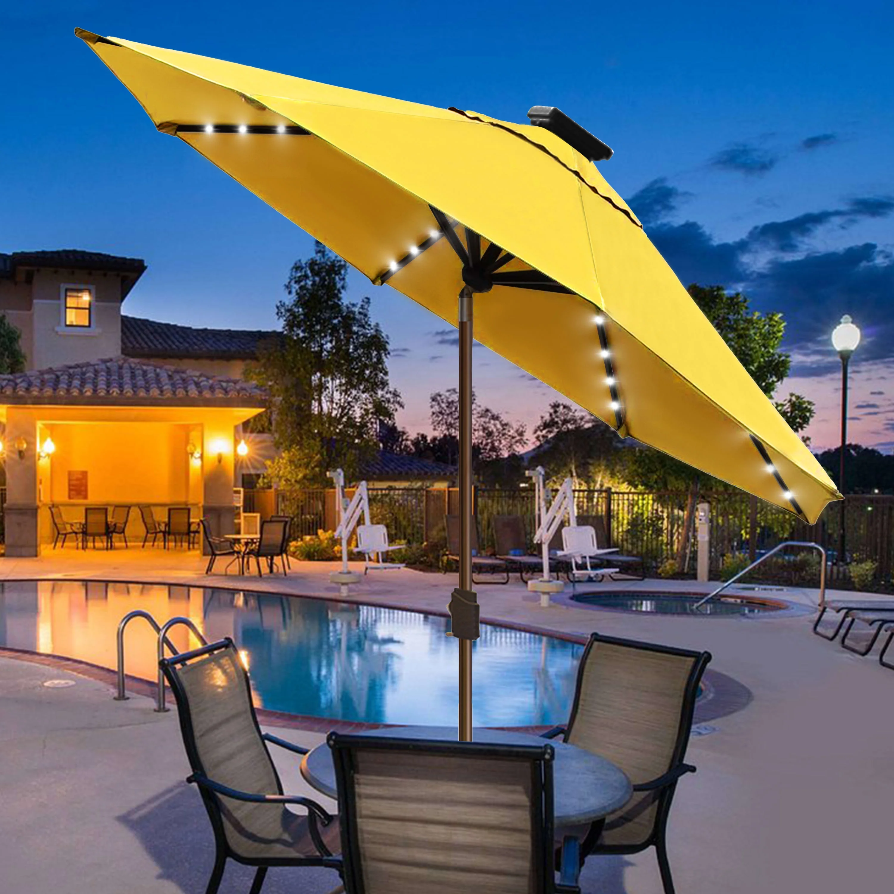 EliteShade Sunbrella Solar Umbrellas 9ft Market Umbrella with 80 LED Lights Patio Umbrellas Outdoor Table Umbrella with Ventilation and 5 Years Non-Fading Top,Ruby - Image 40