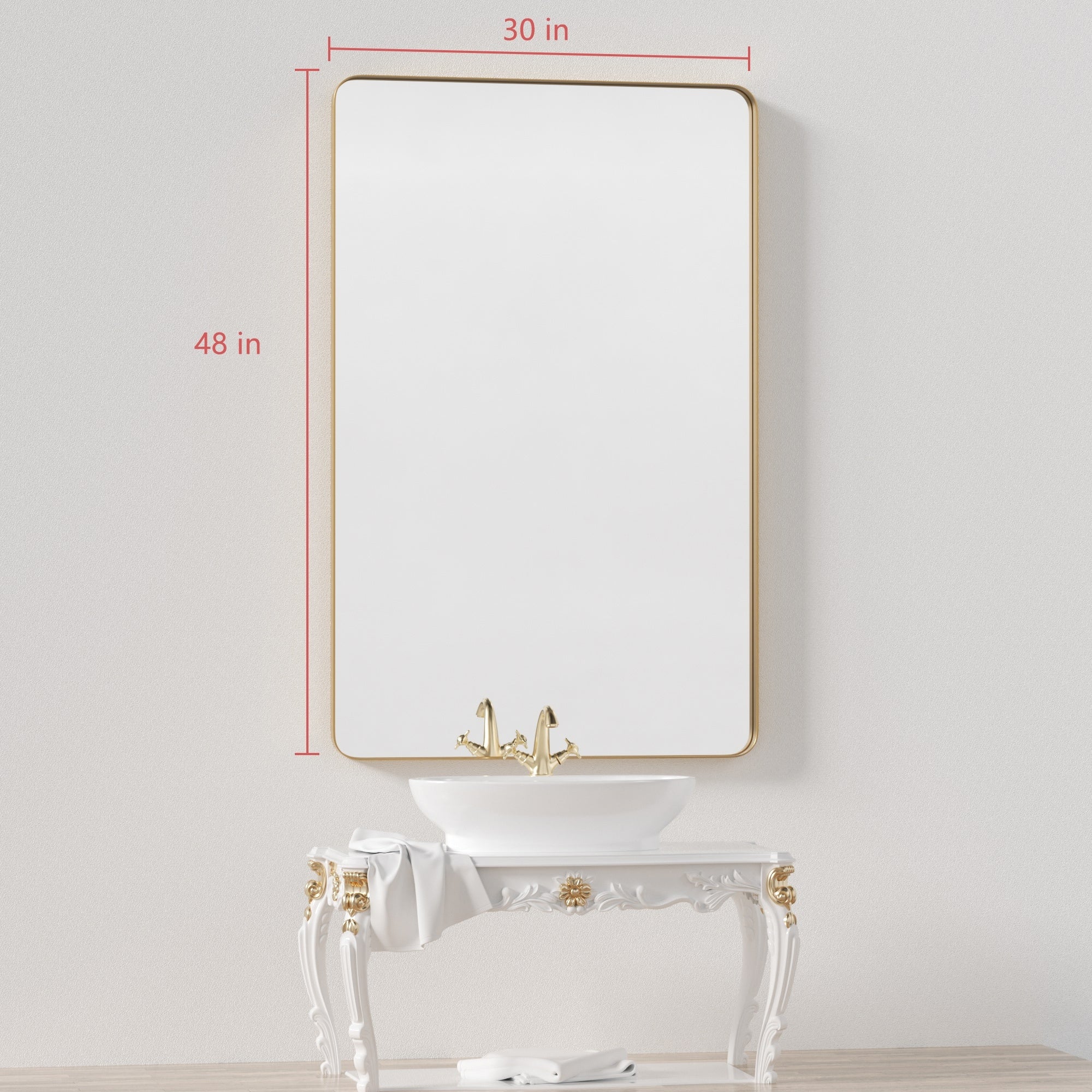 Wall Mirror Vanity Mirror, Bathroom Mirror with Rounded Corners, 1 Piece - Image 32
