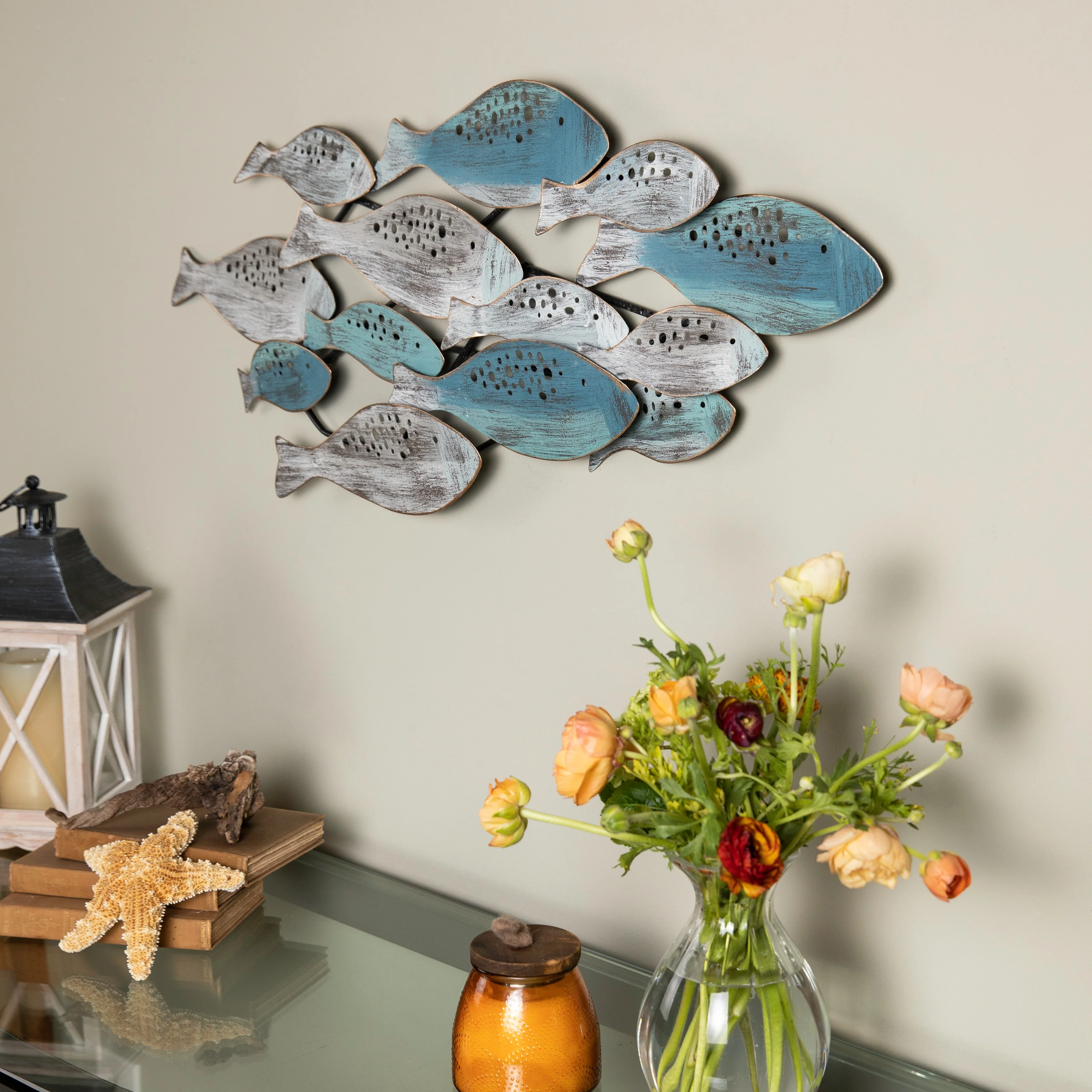 Modern Coastal Metal Wall Art, Decorative Fish Wall Sculpture for Living Room, Bedroom and Home Decoration - Image 5