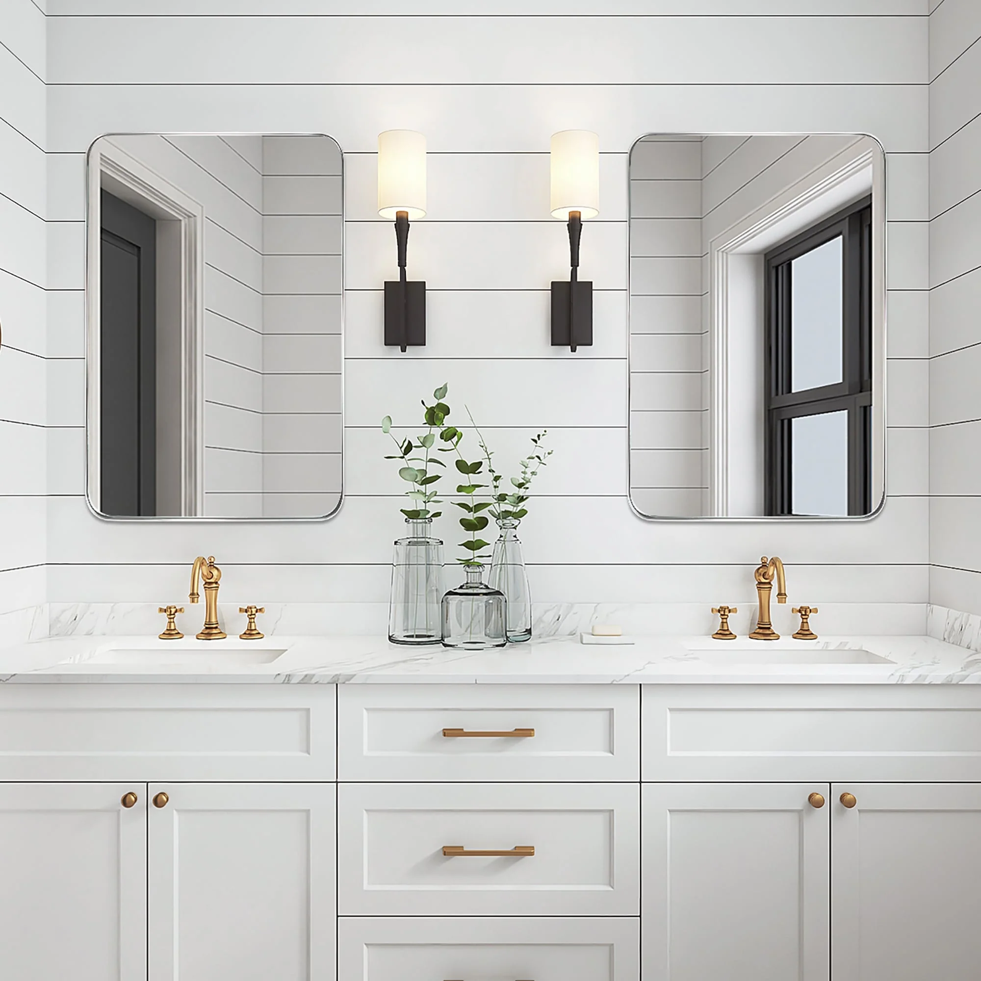 Wall Mirror Vanity Mirror, Bathroom Mirror with Rounded Corners, 1 Piece - Image 18