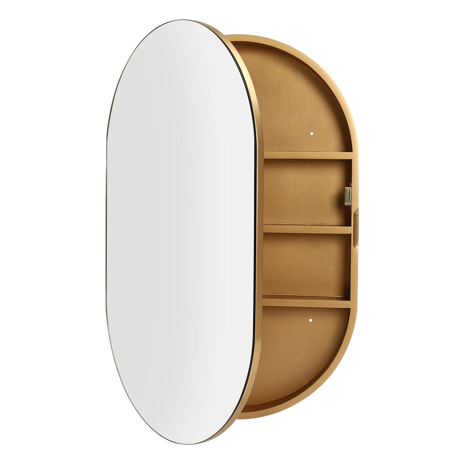 Fichiouy Bathroom Mirror Cabinet Oval Wall Mounted Cabinet Storage Cabinet with Mirror for Bathroom 19.76" x 30.82" - Image 17